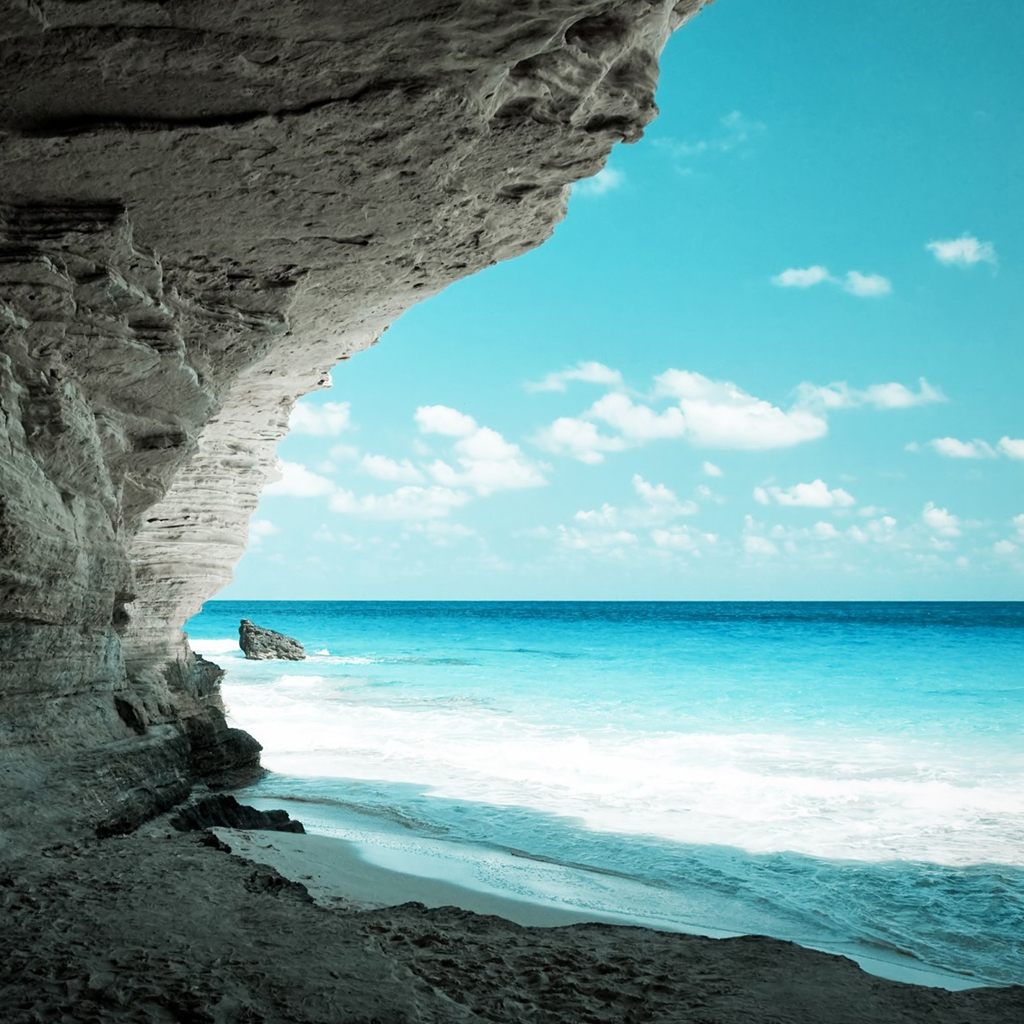 Ocean and Cliff iPad Wallpaper Background and Theme 1024x1024