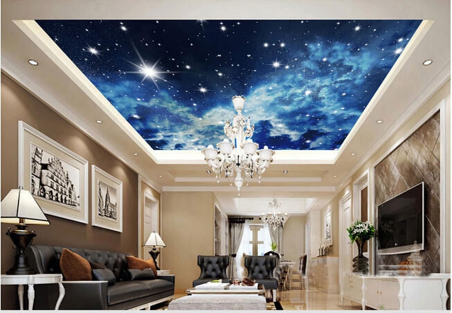 3d Roof Ceiling Wallpaper Pvc Waterproof Selfadhesive Foam Wallpaper  Living Room Bedroom Roof Ceiling Contact Paper Decor Decal  Wallpapers   AliExpress