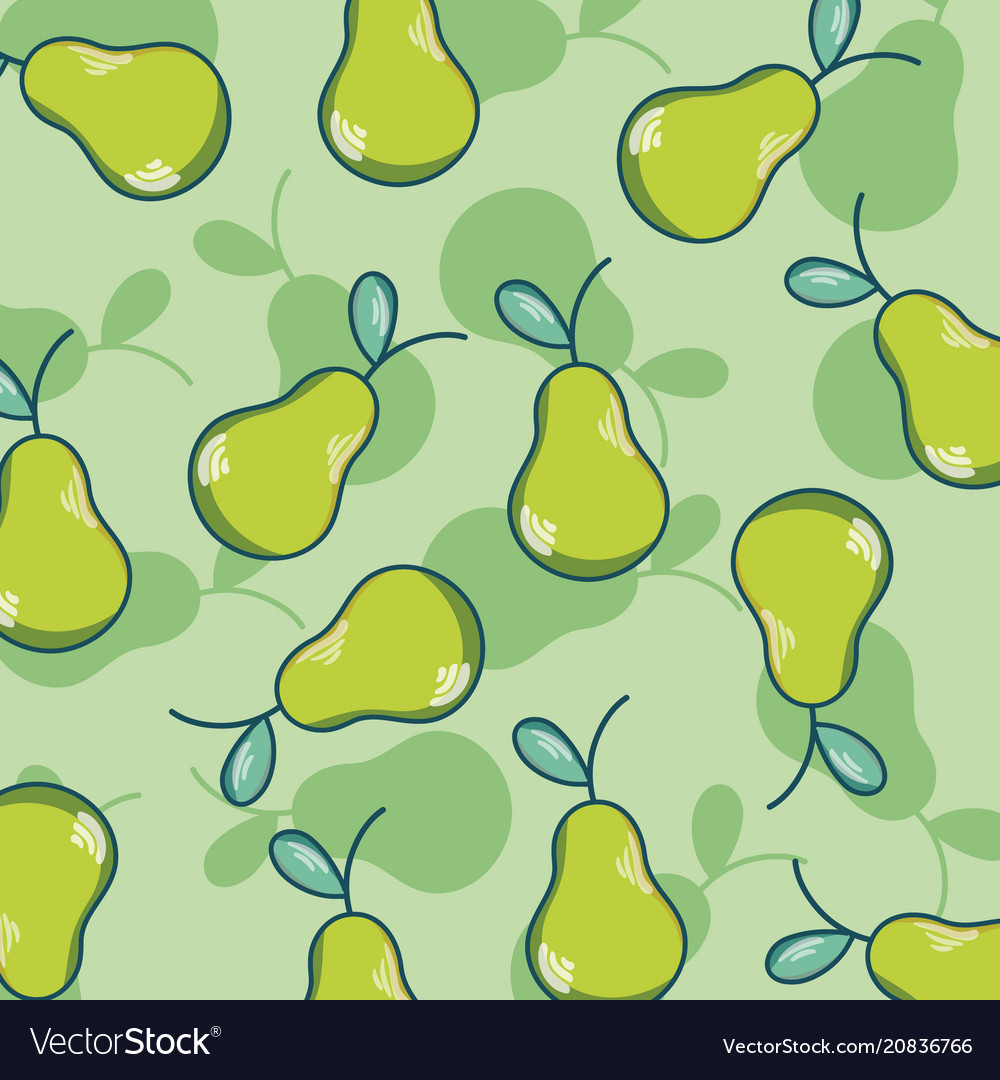 Pears Pattern Background Royalty Vector Image