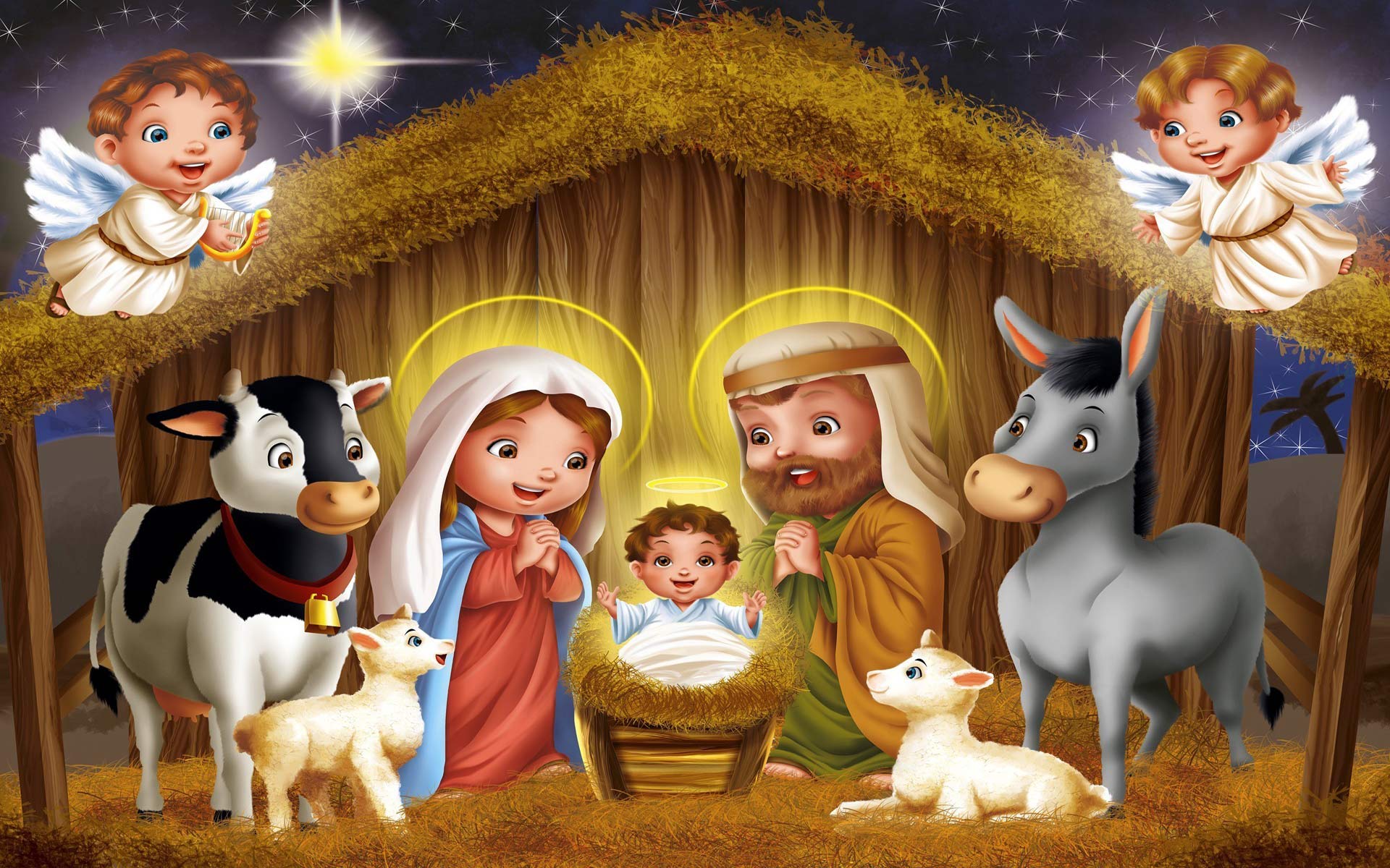 Christmas Nativity Scene Puter Desktop Wallpaper Pictures