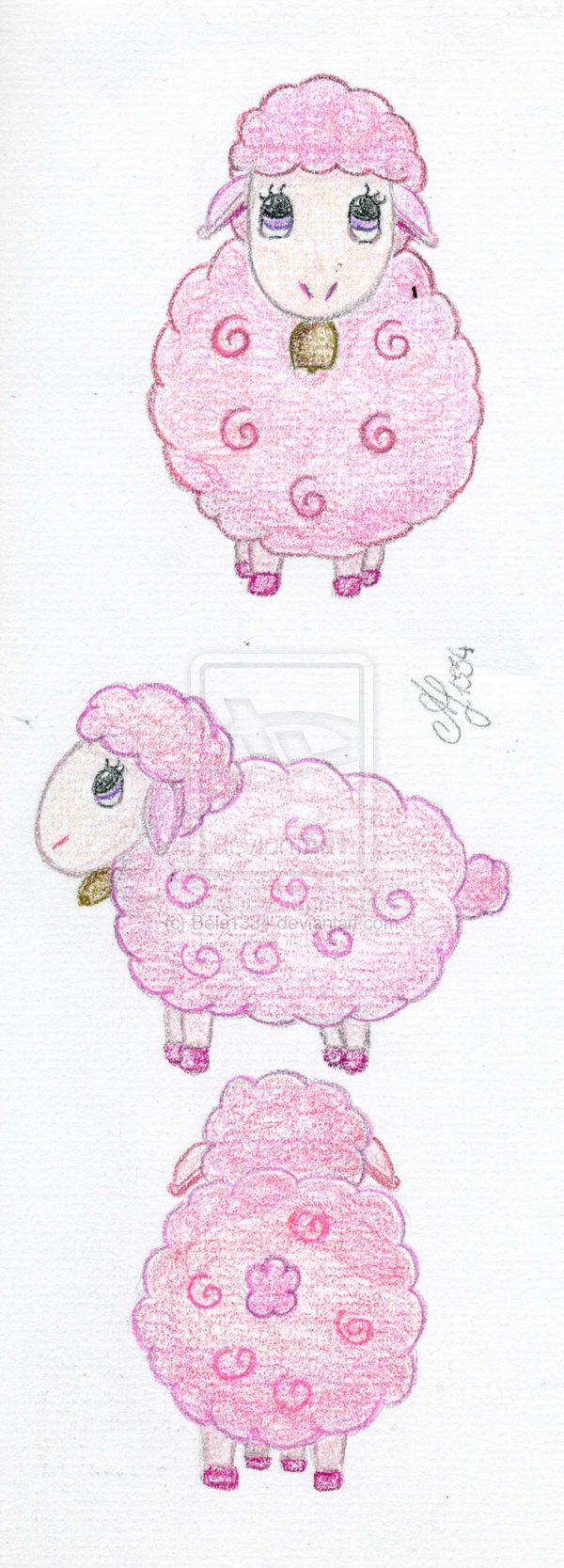 Pink Sheep Colored By Bela1334