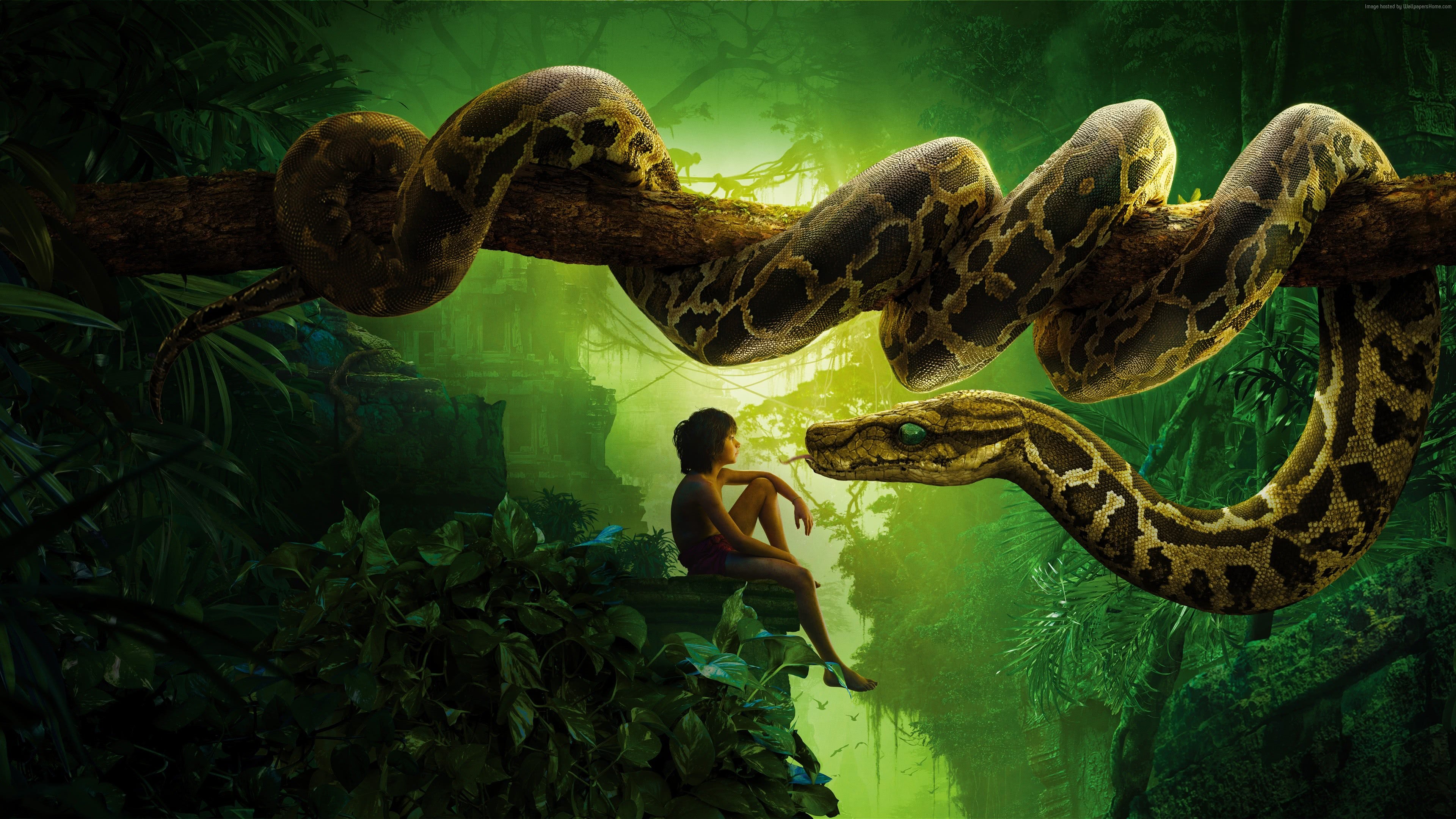 Jungle Book Kaa Mowgli UHD 4k Wallpaper