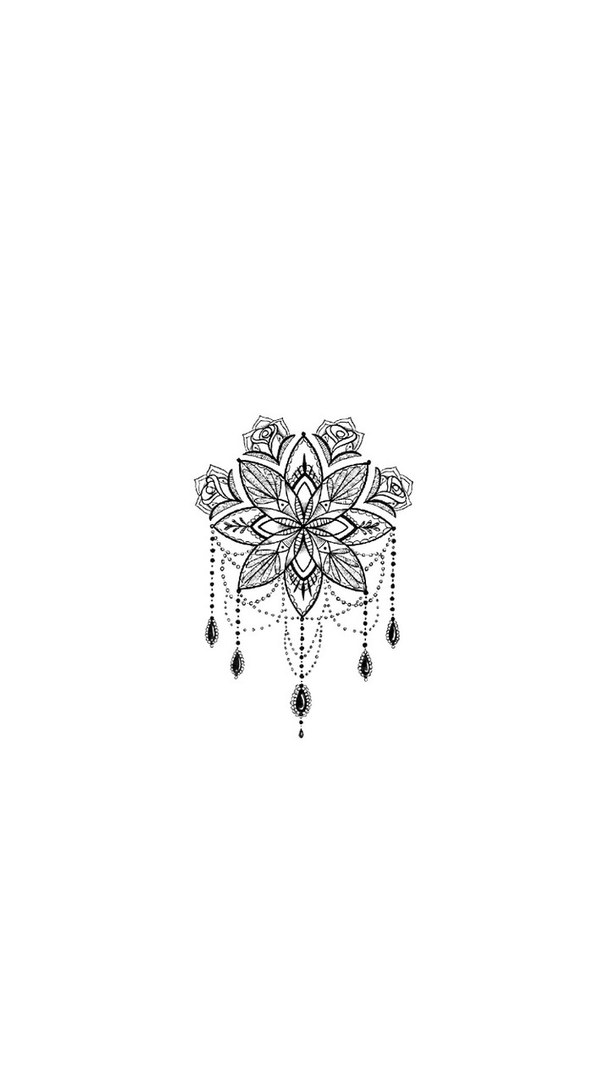 Black White Flower Mandala Wallpaper Lockscreen
