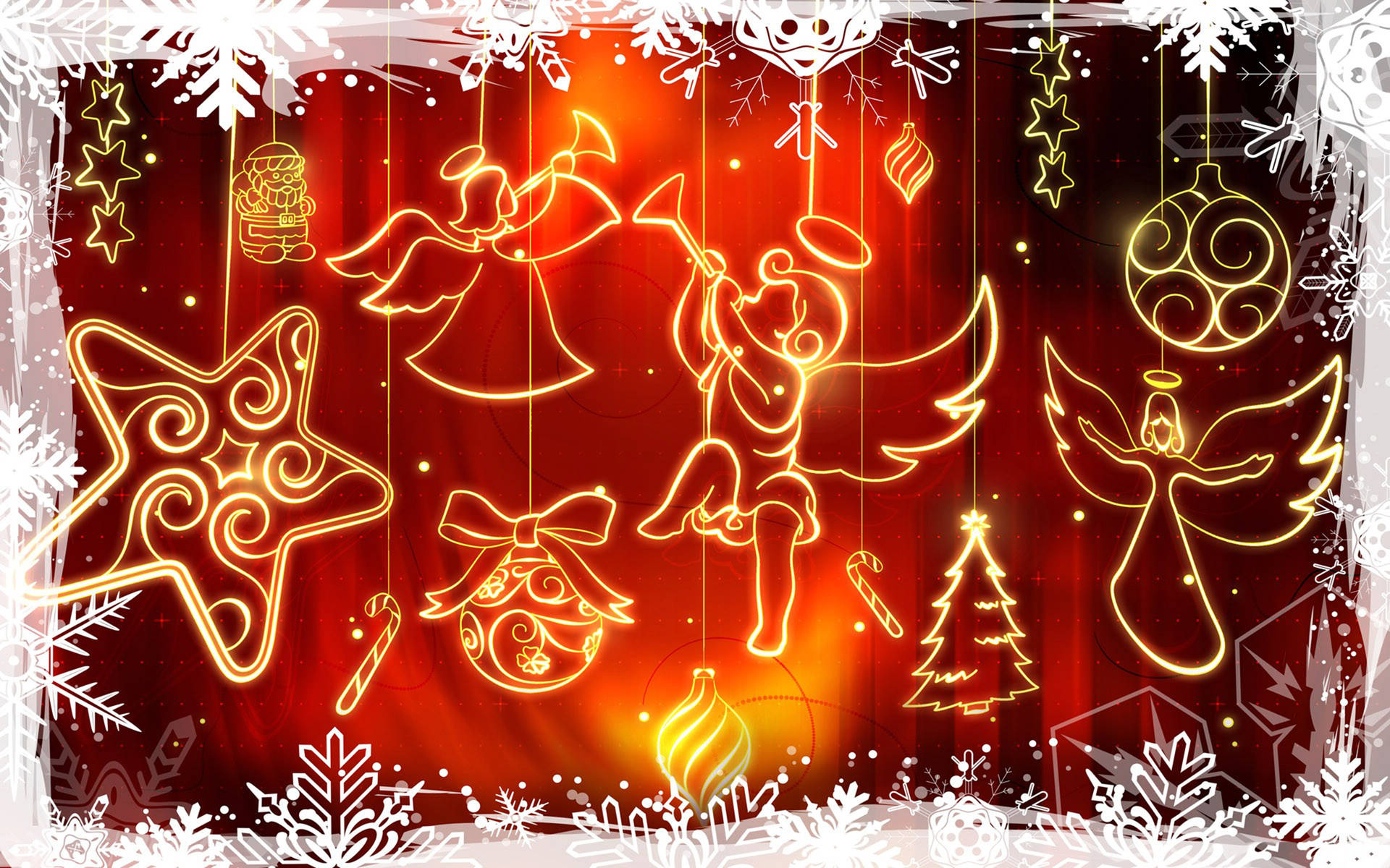 Christmas Angels Background Wallpaper