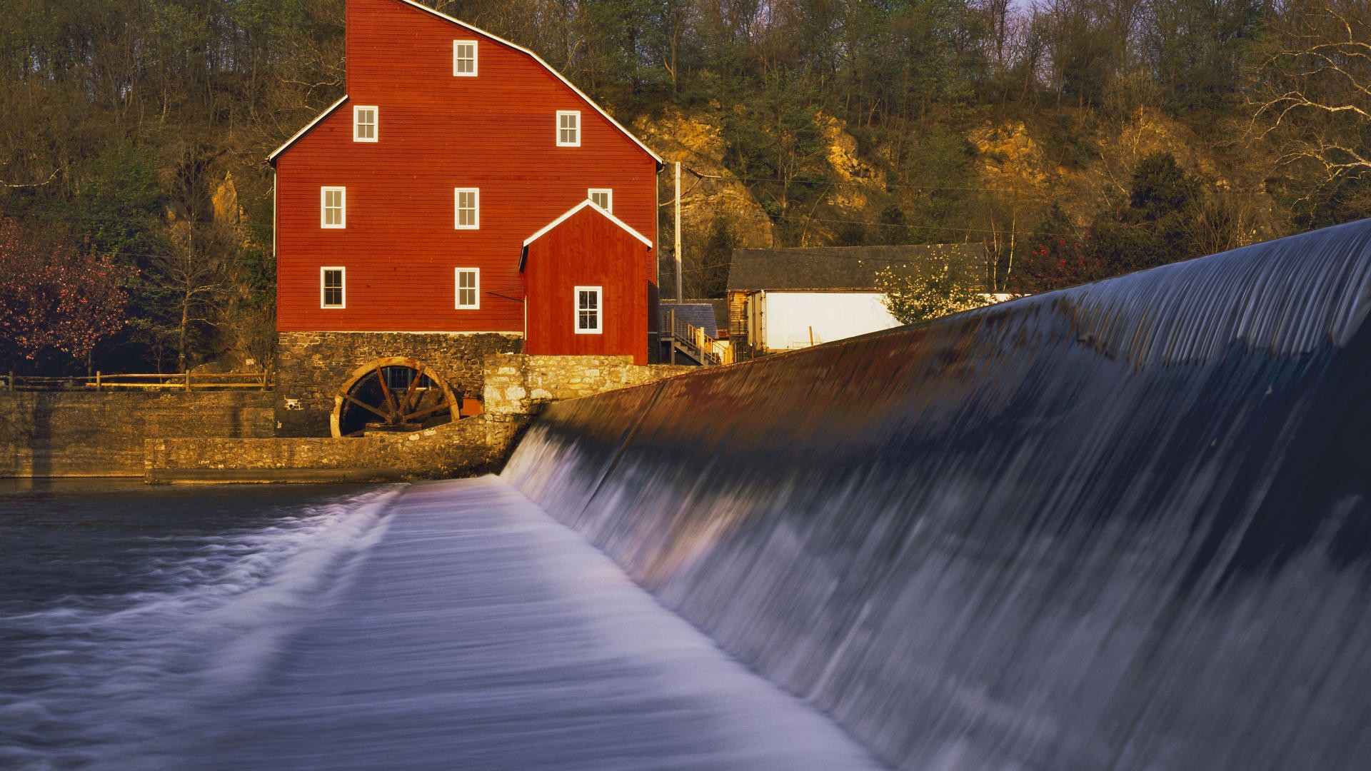 Red Water Mill New Jersey Usa Wallpaper