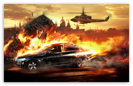 wallpaper pictures backgrounds Car On Fire digital wallpapers car 510x330