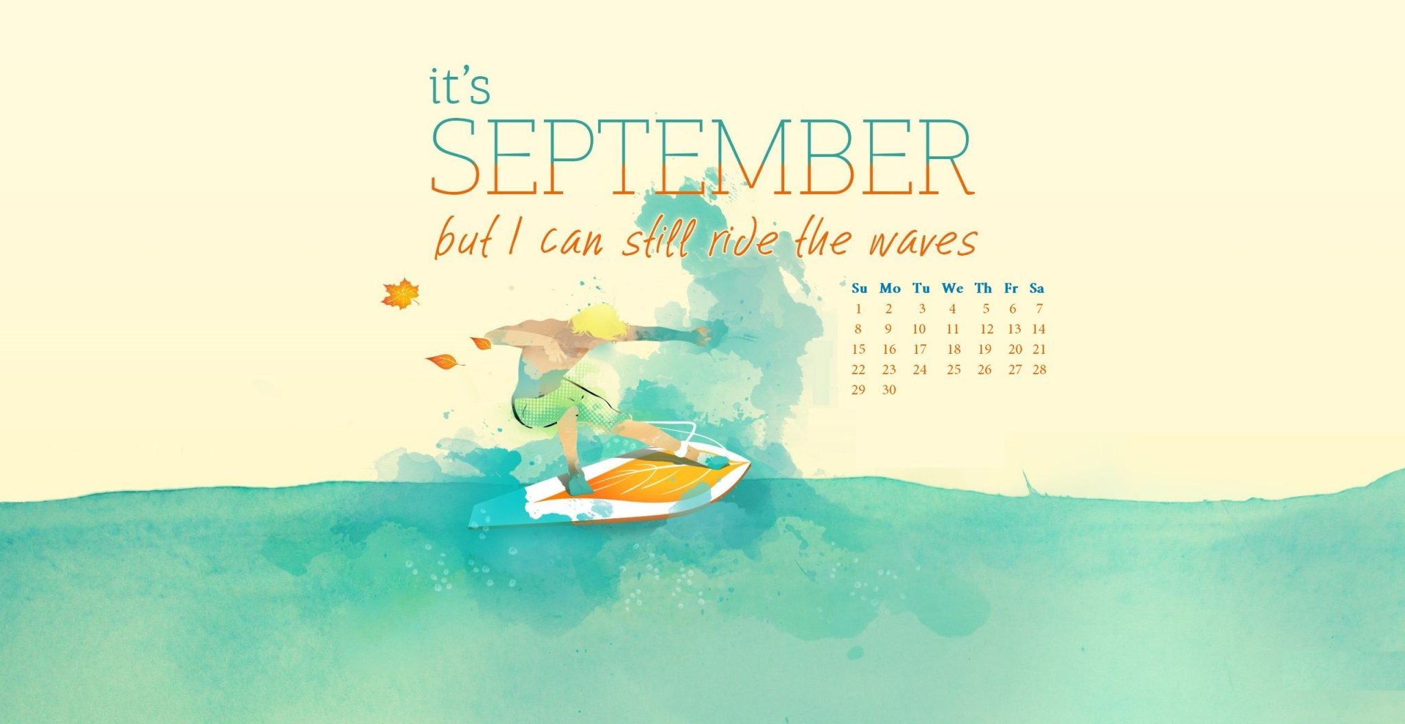 September 2019 Desktop Calendar Wallpaper   Printable 2048x1056