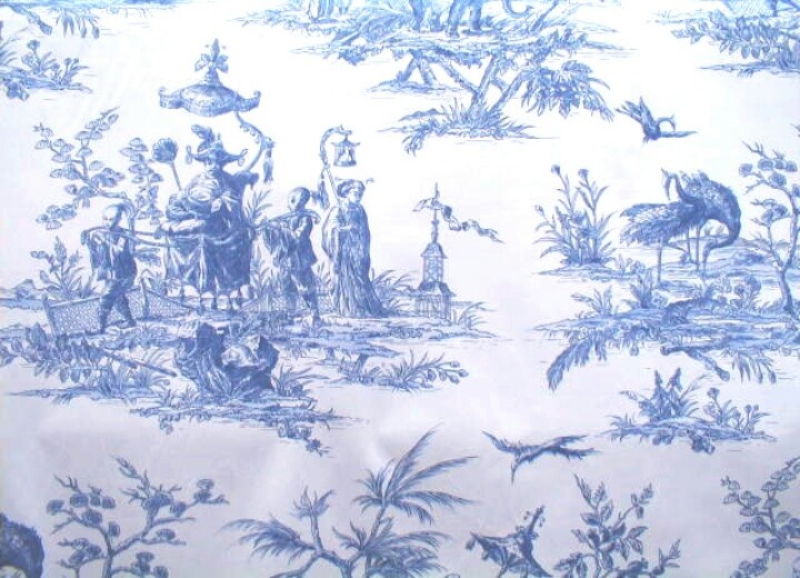 Blue Toile Fabric