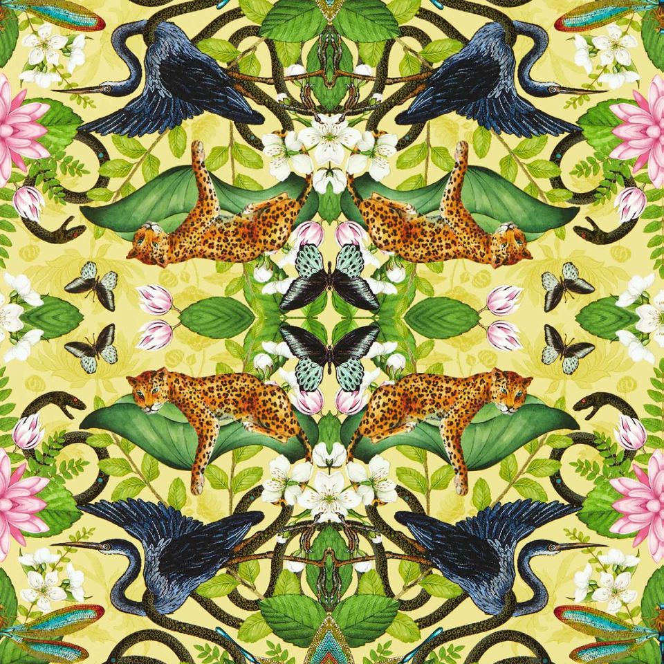 Wonderlust Tea Story Citron Wallpaper Wedgewood