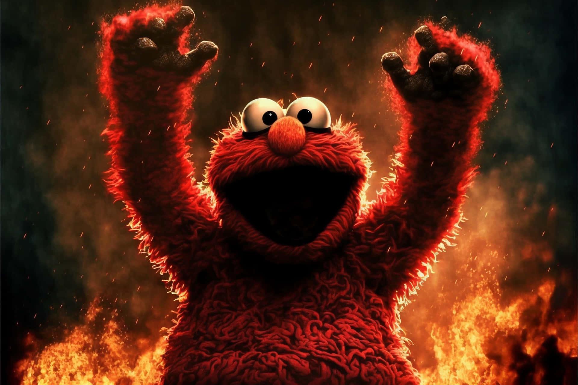 Adorable Elmo Spreading Joy And Happiness Wallpaper