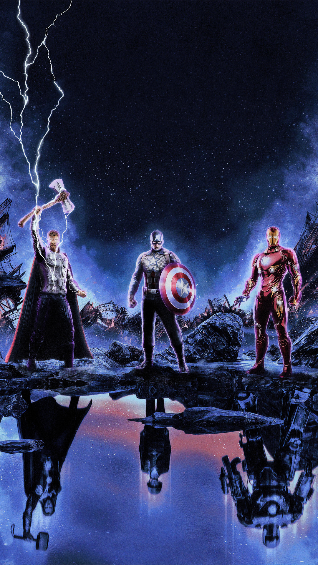 Avengers Endgame Thor Iron Man Captain