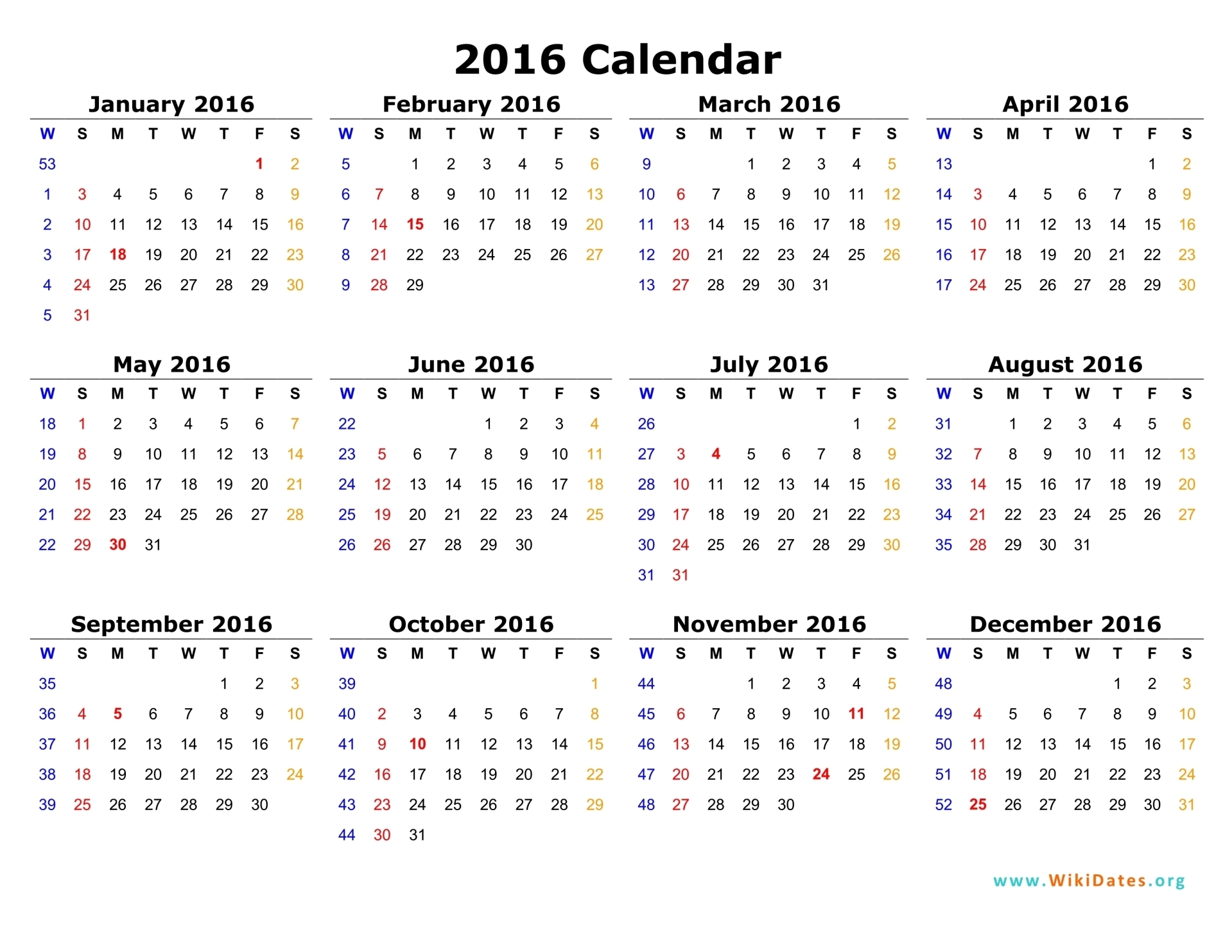  2016 calendar with holidays get calendar free printable 2016 calendar