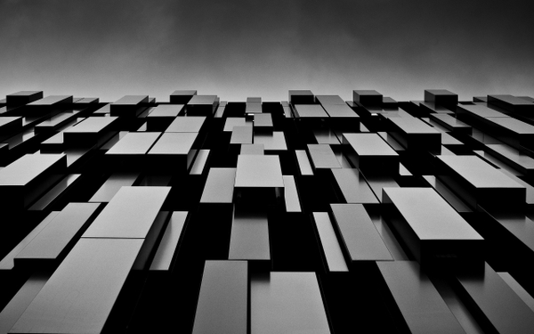 Black Blocks Shapes Monochrome Modern Wallpaper