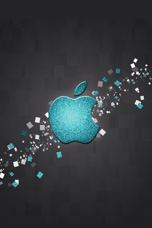 Glitter Blue Apple Logo Wallpaper iPhone