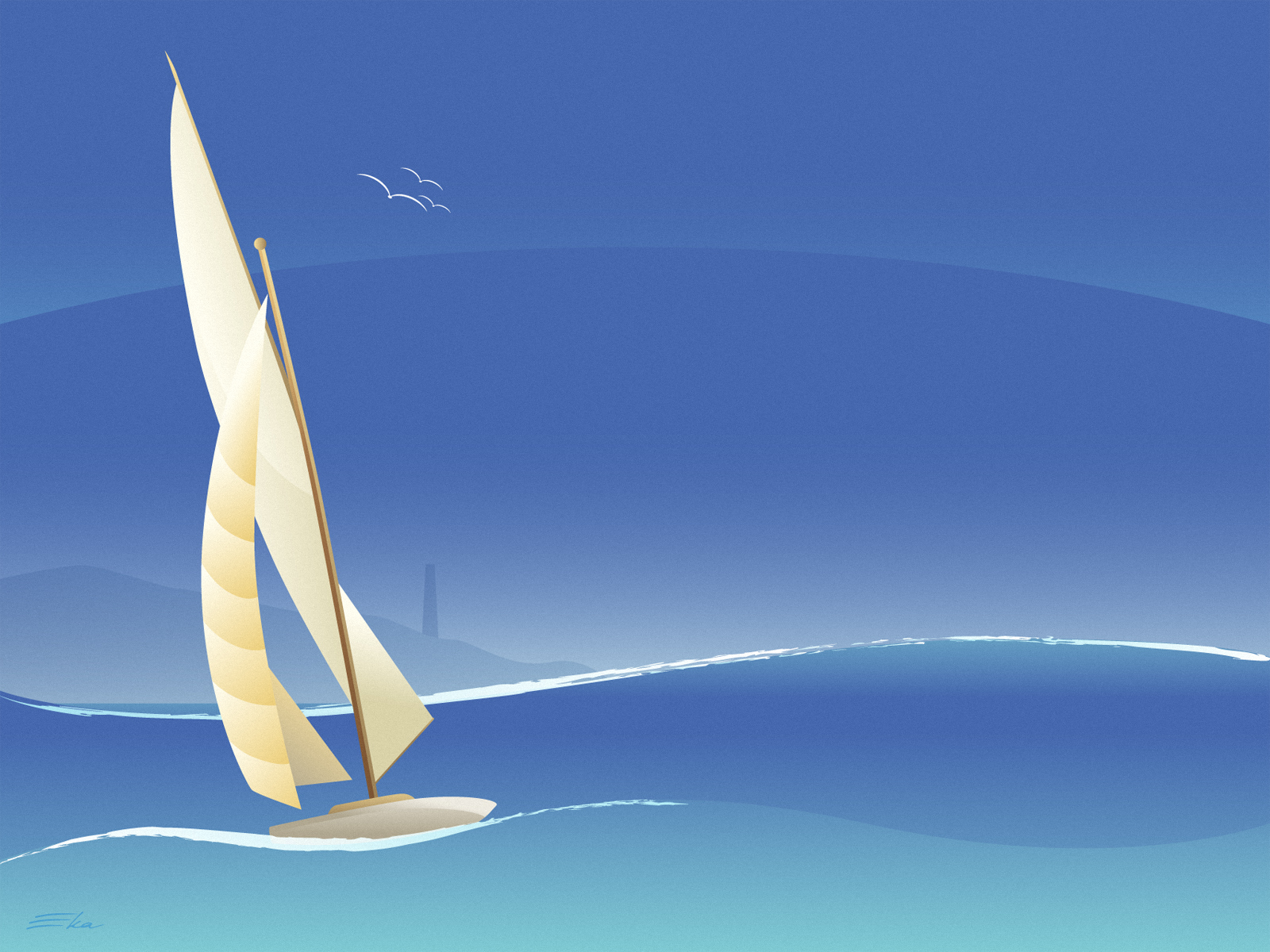 Sailboat Desktop Backgrounds and Wallpaper   Sailing in Blue by ekster