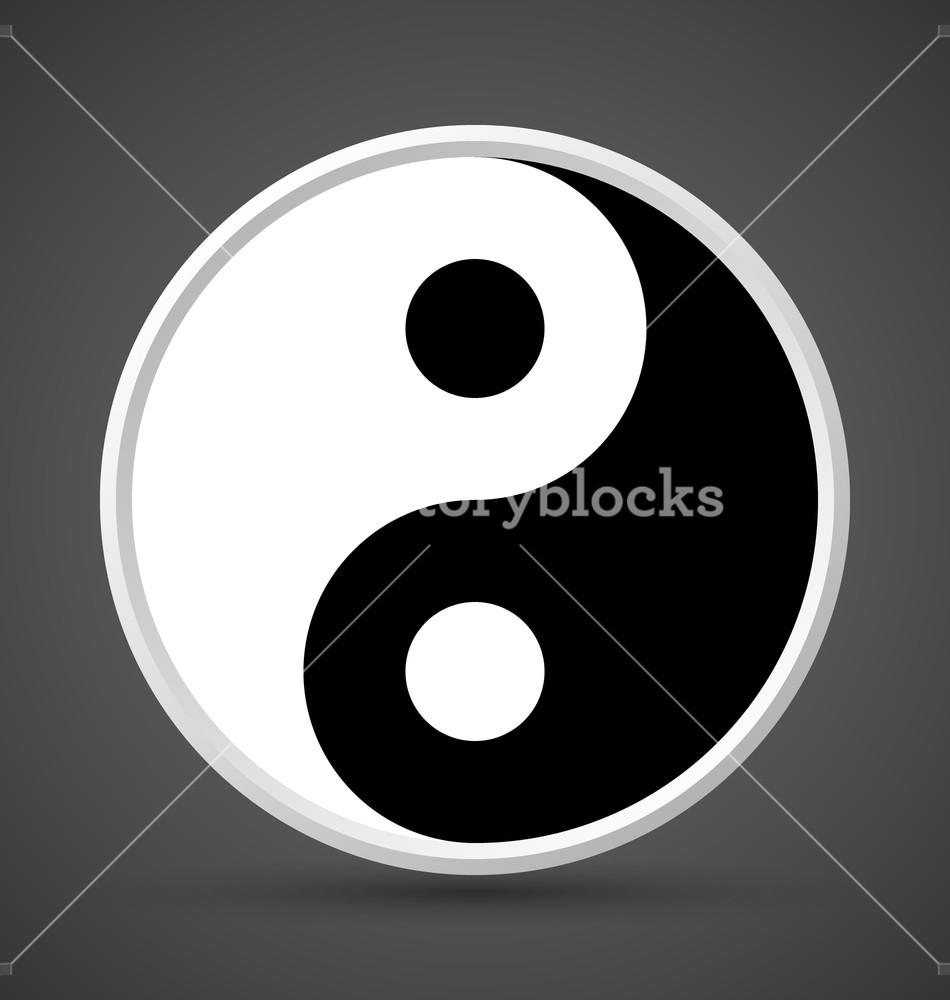 Yin Yang Symbol Icon Isolated On Dark Grey Background Royalty