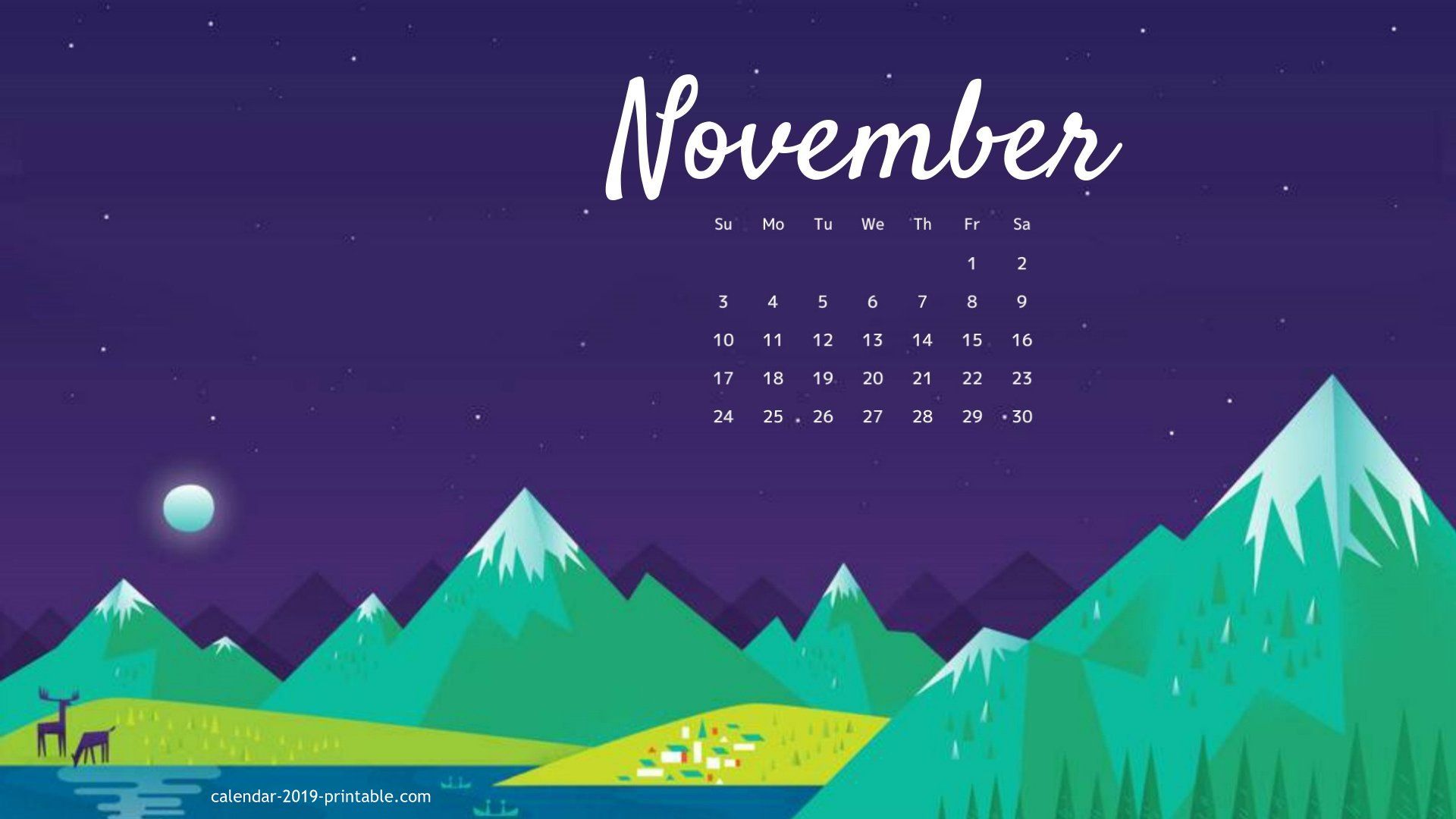 November Calendar Desktop Wallpaper