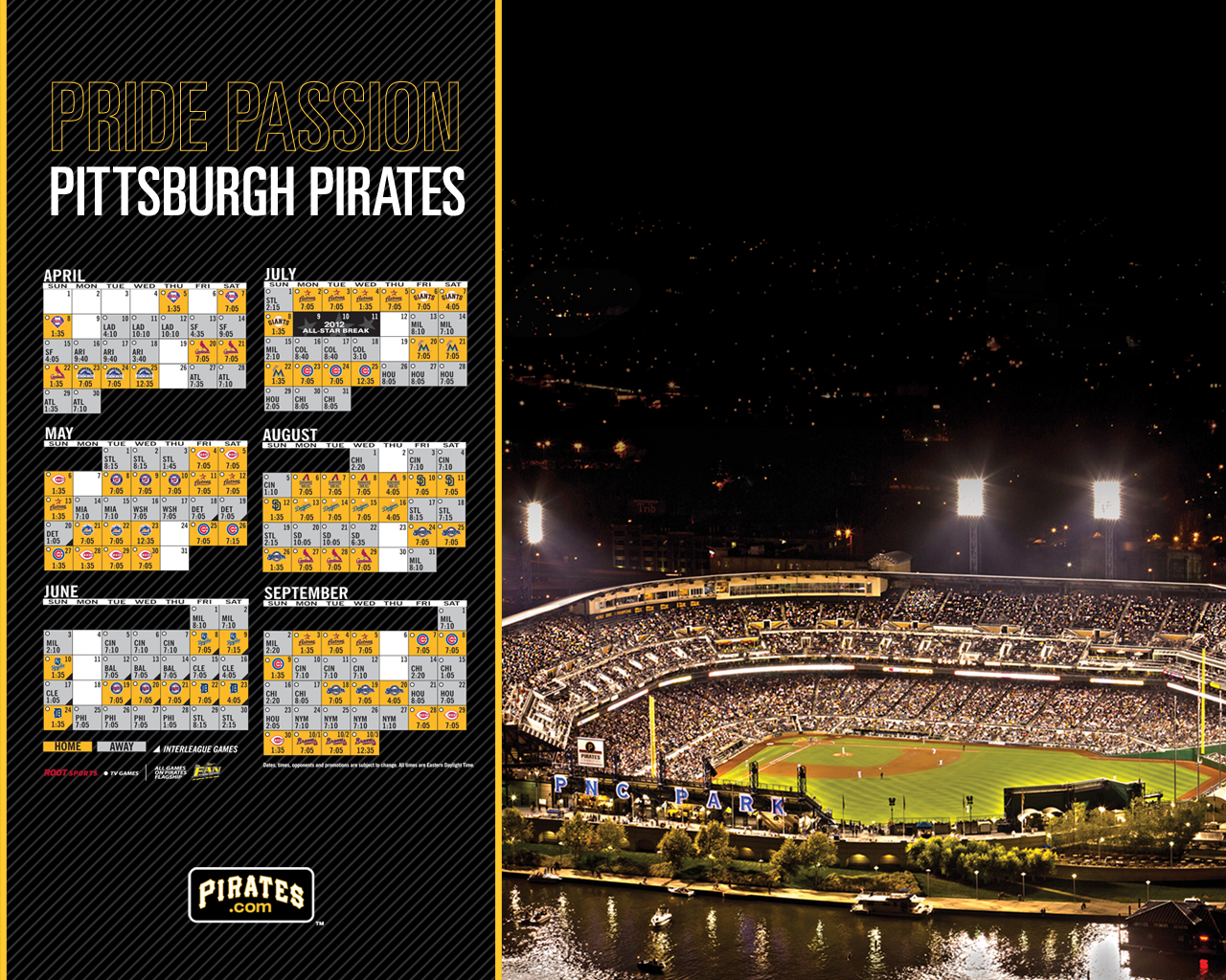 Free download Pittsburgh Pirates 2014 Schedule [1280x1024] for your