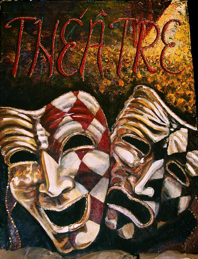Theatre Masks Edy And Tragedy Painting By Martha Bent