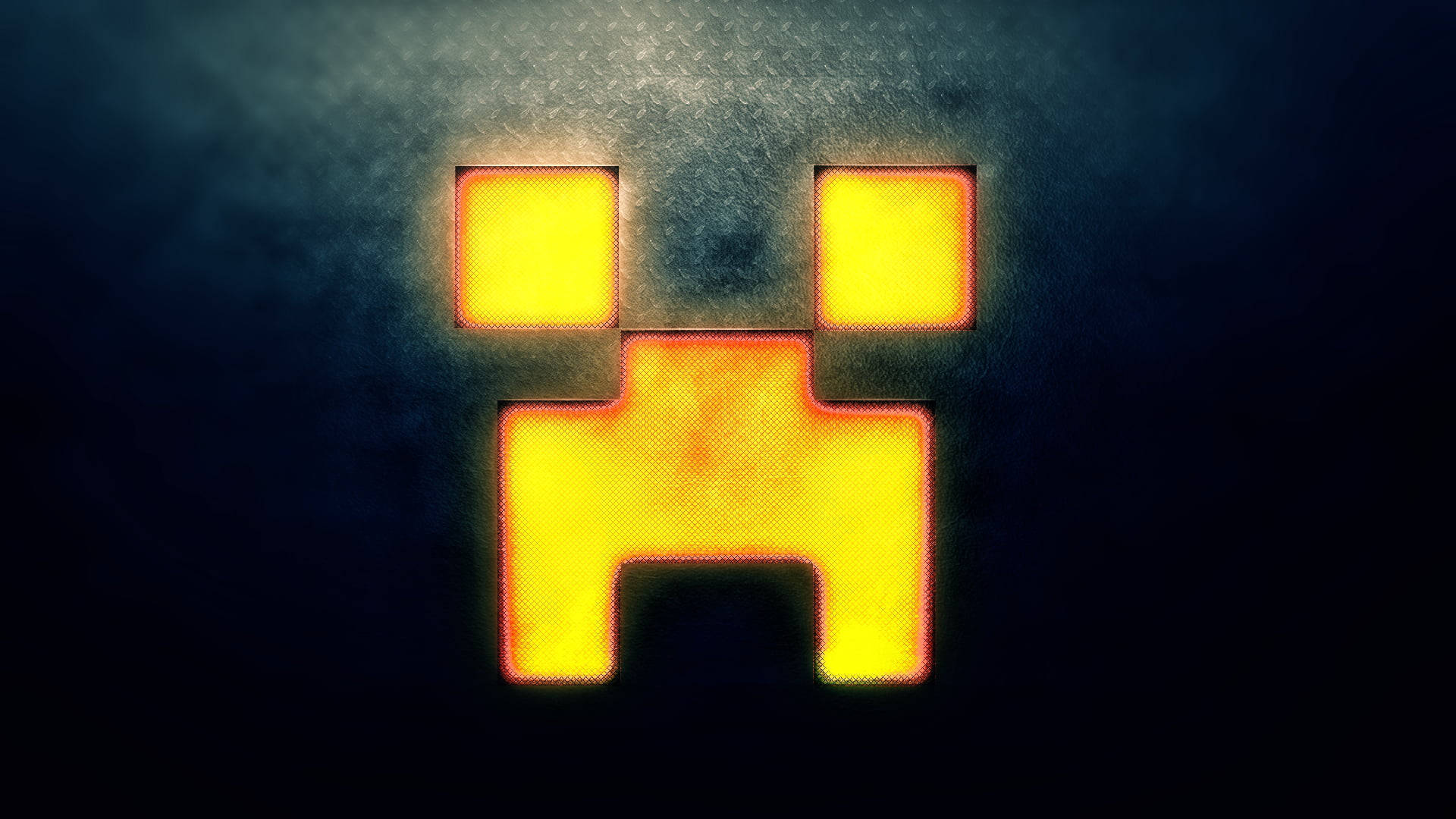 A humorous depiction of a Creeper face from Minecraft, illuminated in a dark setting