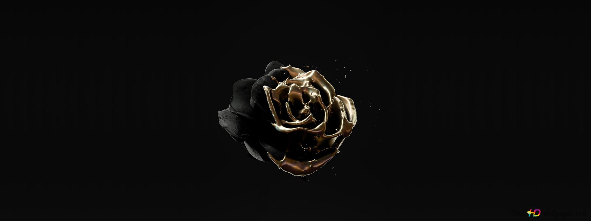 Image Of Rose Gold Color On Black 4k Wallpaper