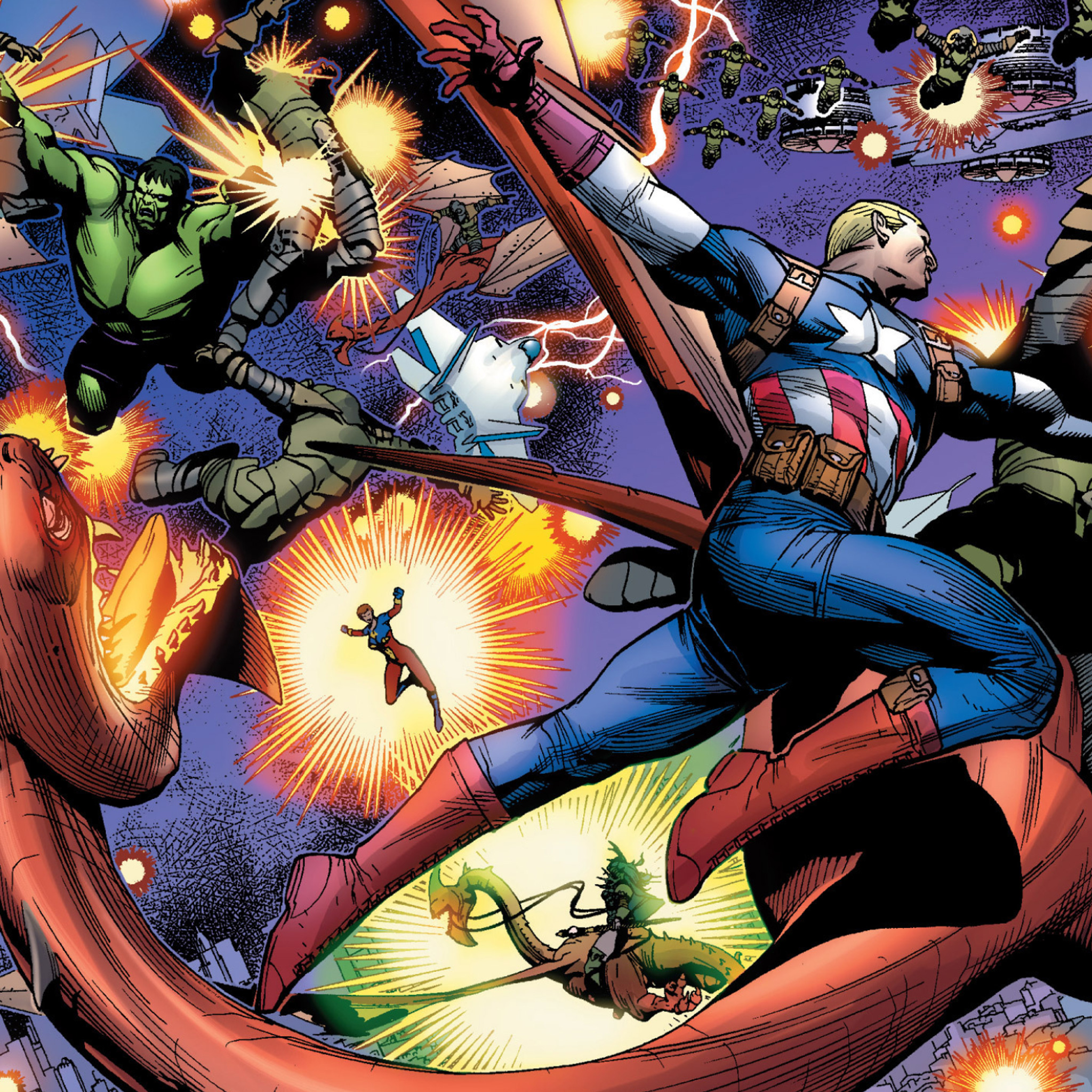 Avengers iPad Wallpaper Laser Time