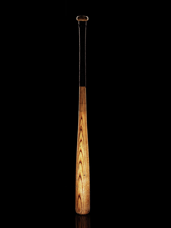 Baseball Bat On Black Background By Alexander Nicholson