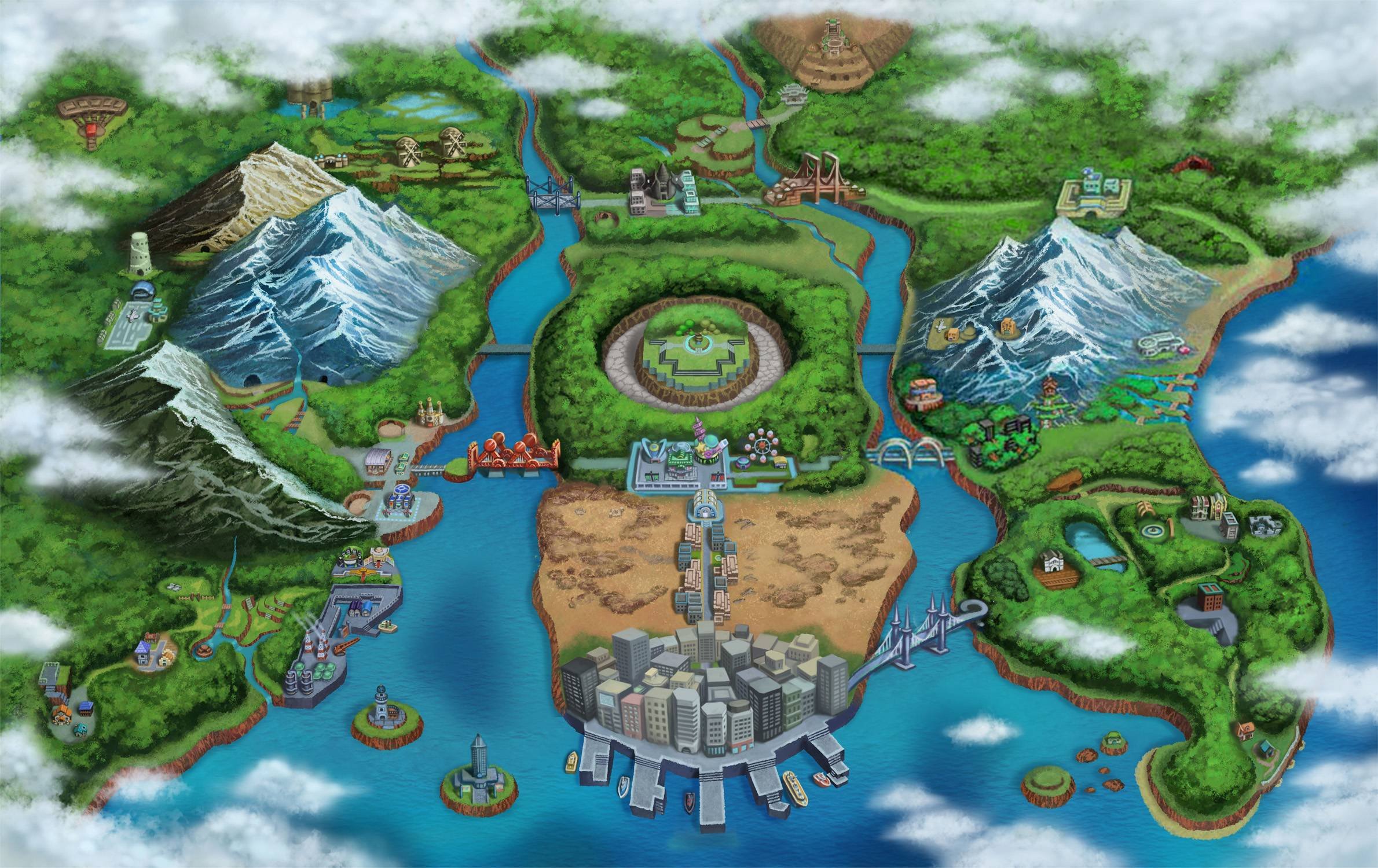 Both Unova Maps Photoshopped Together Pokemon