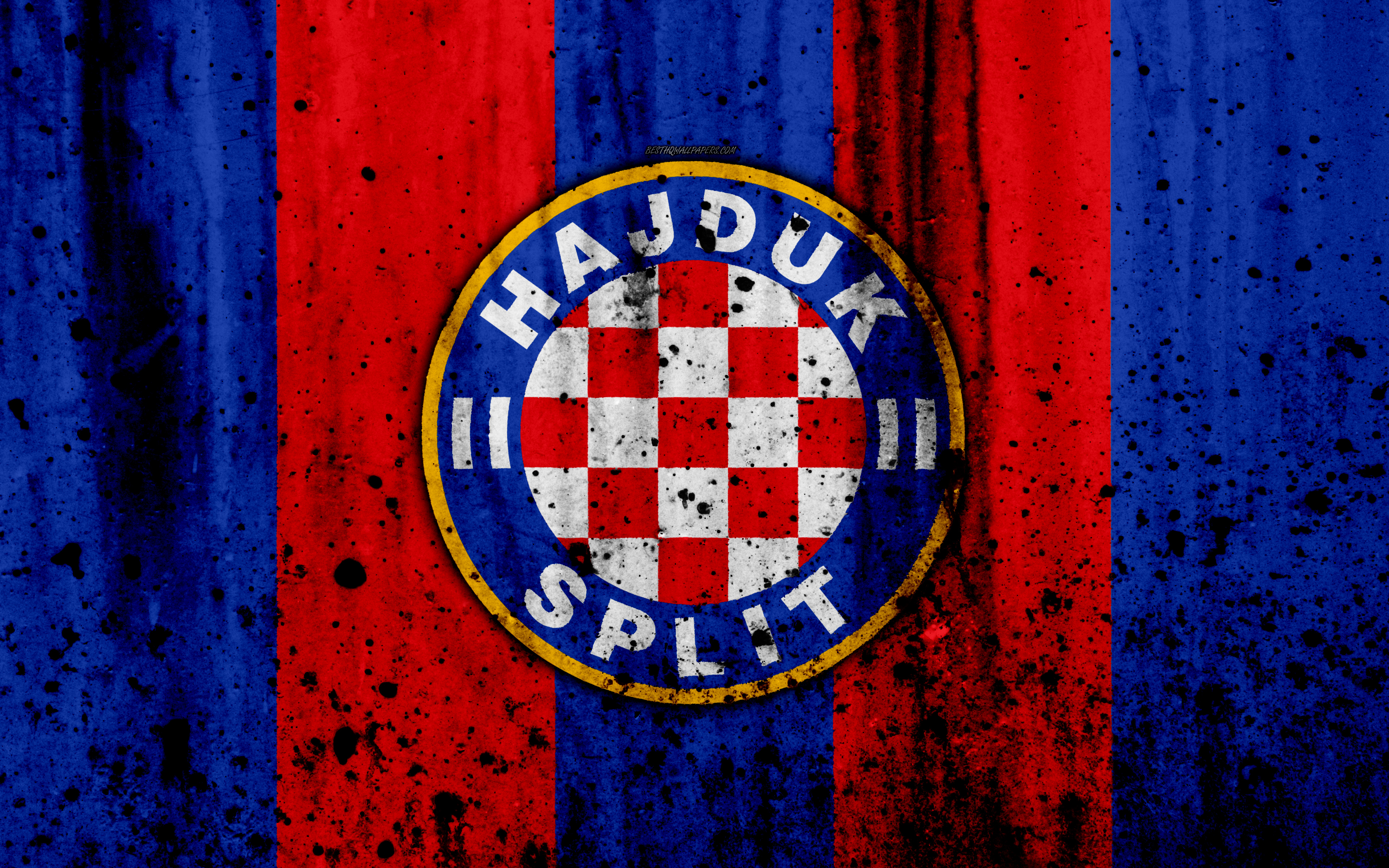 Wallpaper 4k Fc Hajduk Split Grunge Hnl Art Soccer