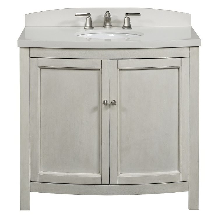 Allen Roth Moravia Antique White Undermount Bathroom Vanity With