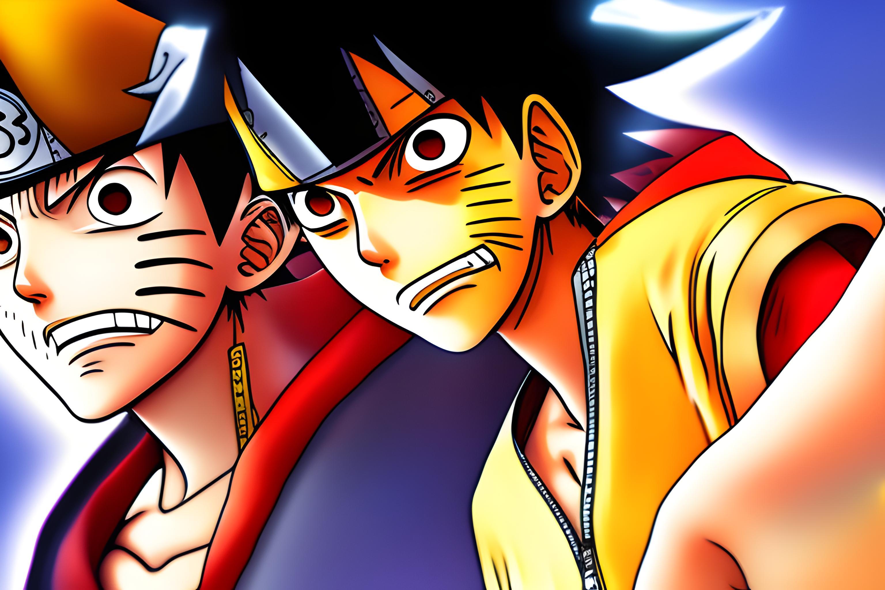 Luffy And Naruto Together Wallpaper Ai