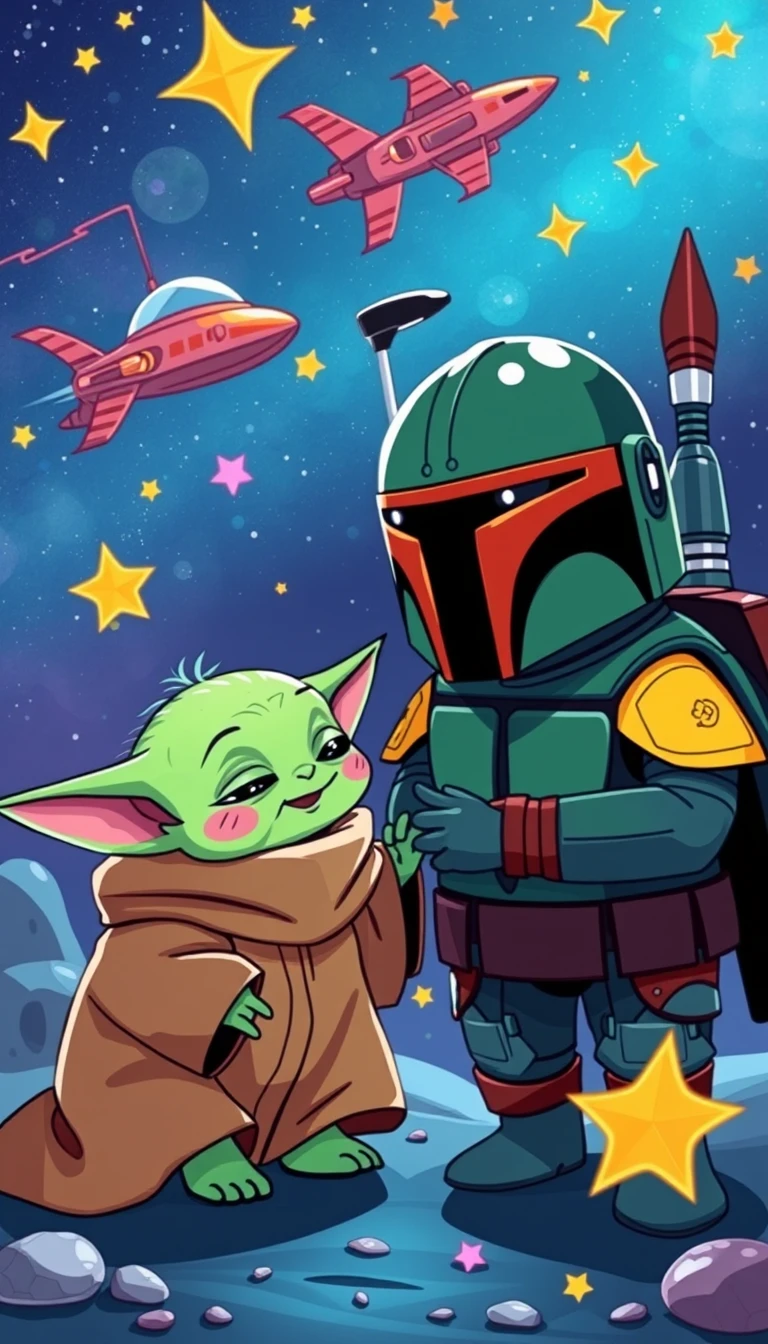 Baby Yoda Boba Wallpaper