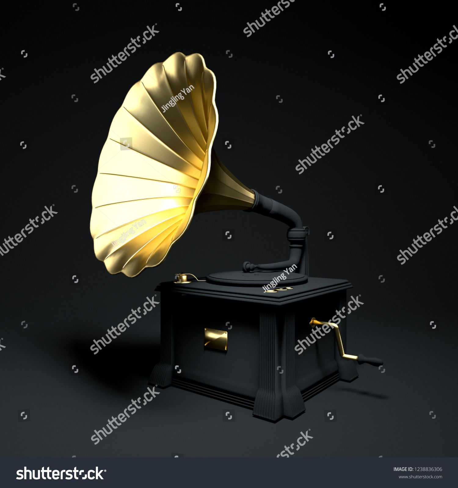 Cool Black And Gold Musical Instrument Decoration For Banner