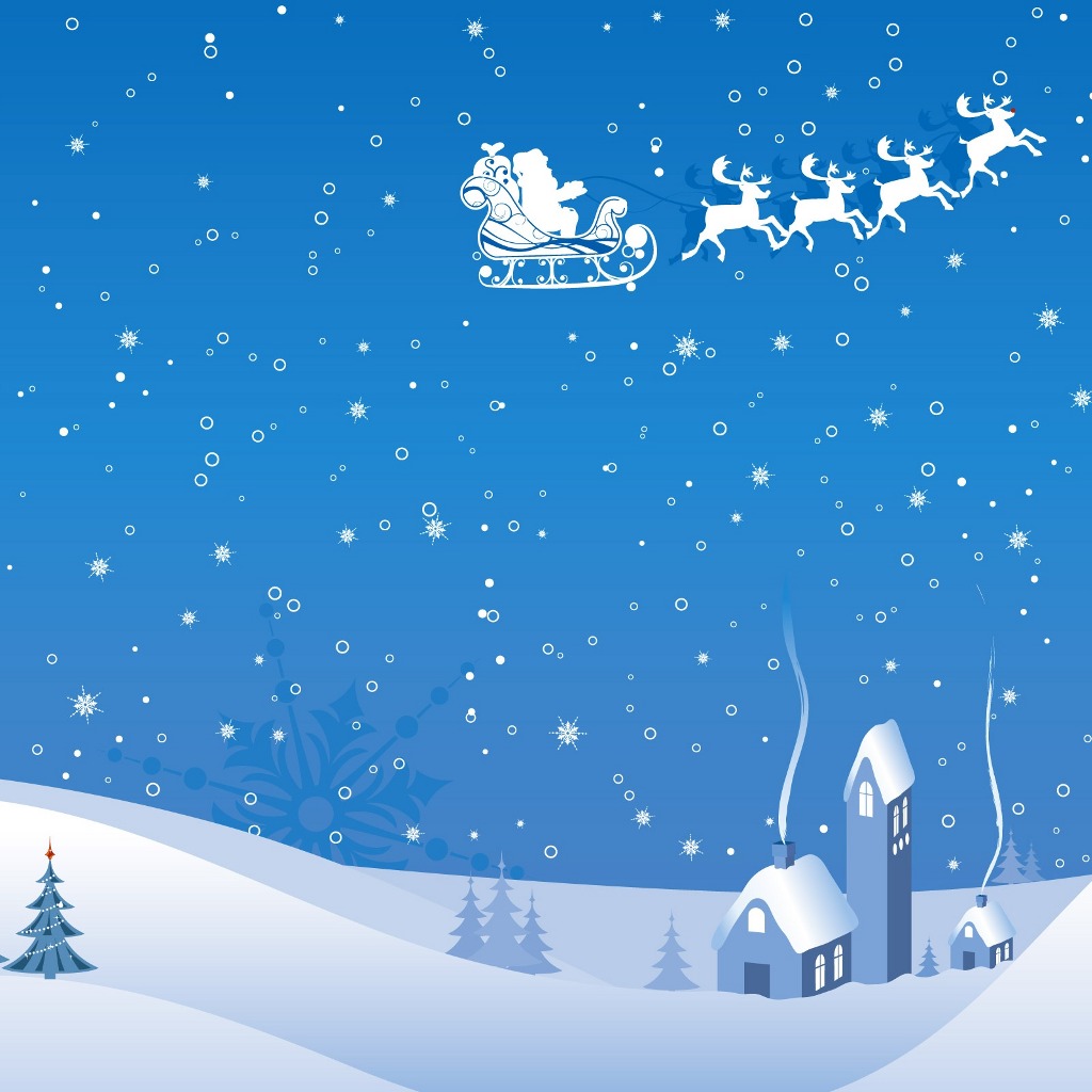 Wallpaper For iPad Christmas Winter Vector