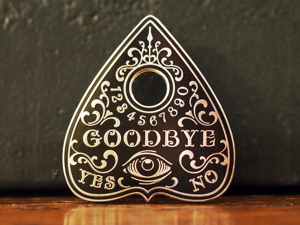 Oracle Planchette Hard Enameled Pin Dead On Paper