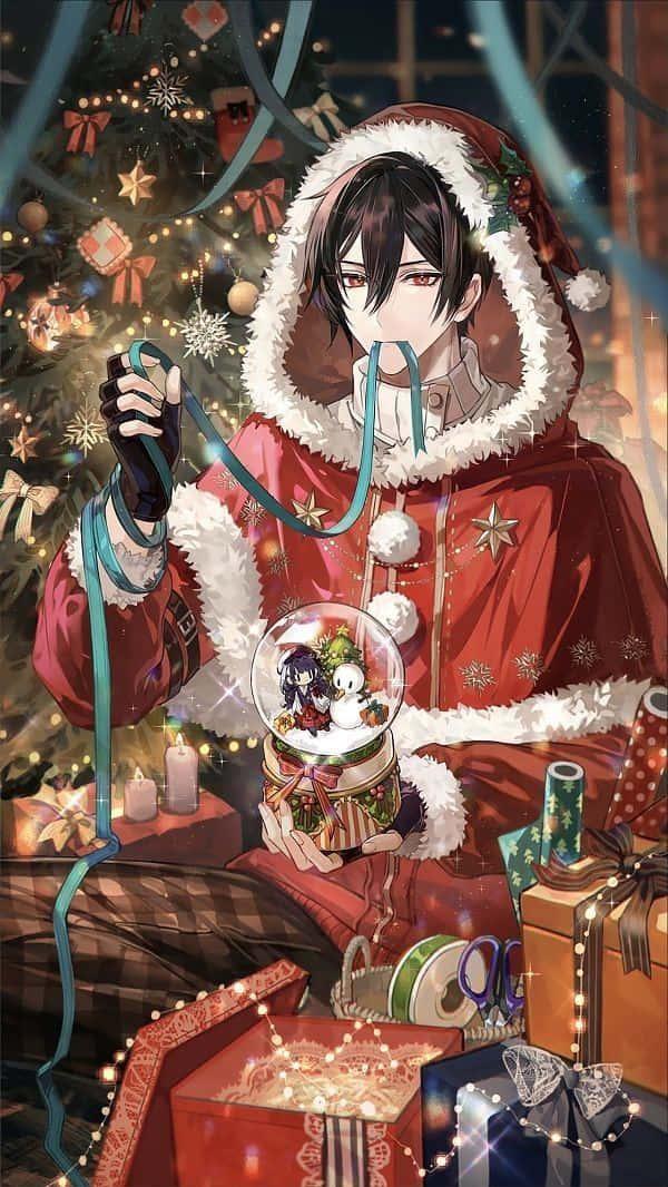 Enjoying The Holidays Together Christmas Anime Boy