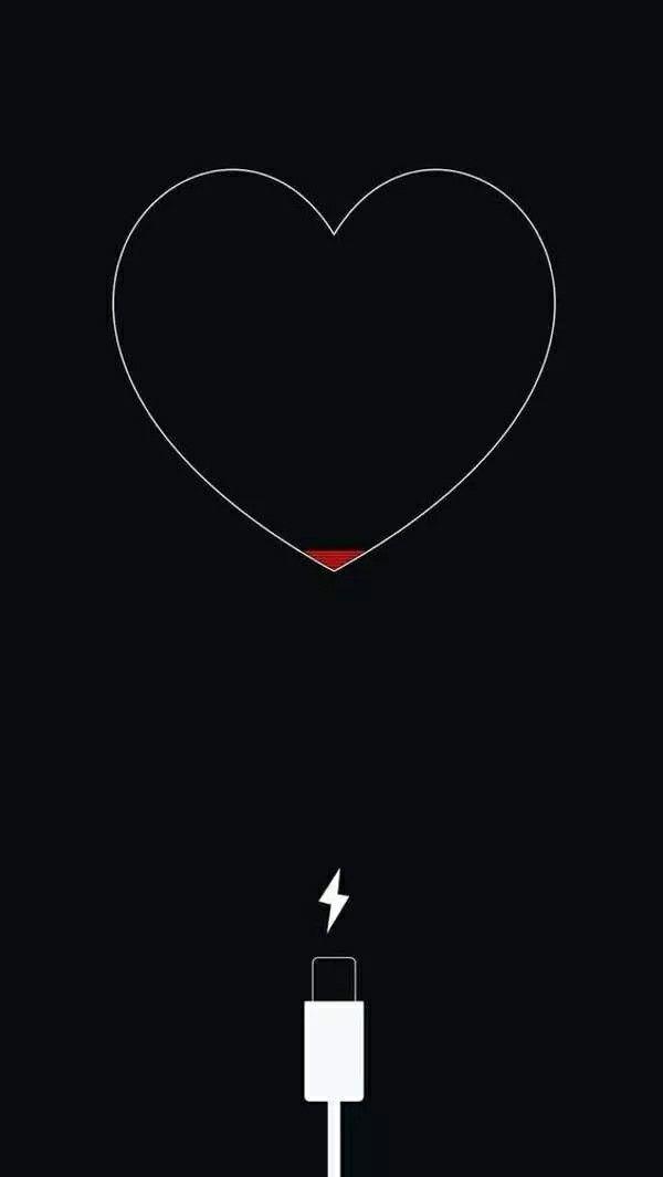 Charge your heart Heart wallpaper Black wallpaper iphone Black