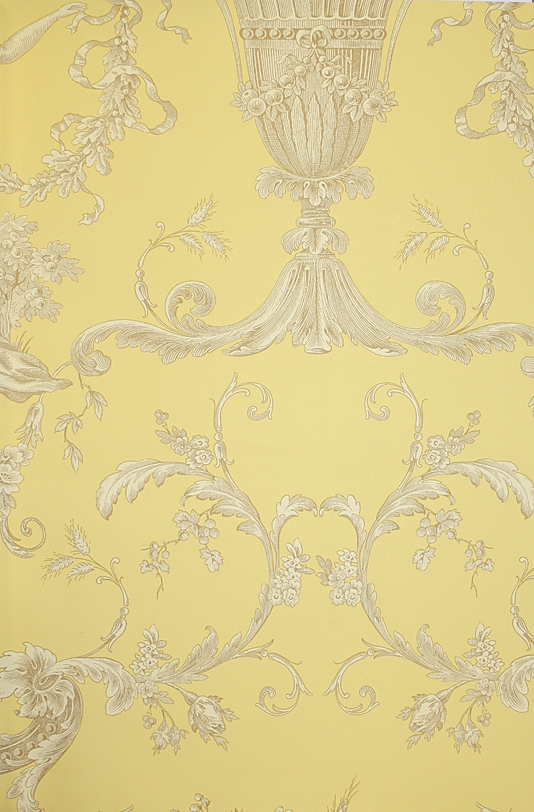 Biltmore Wallpaper An elegant toile wallpaper with urns and cherubs in