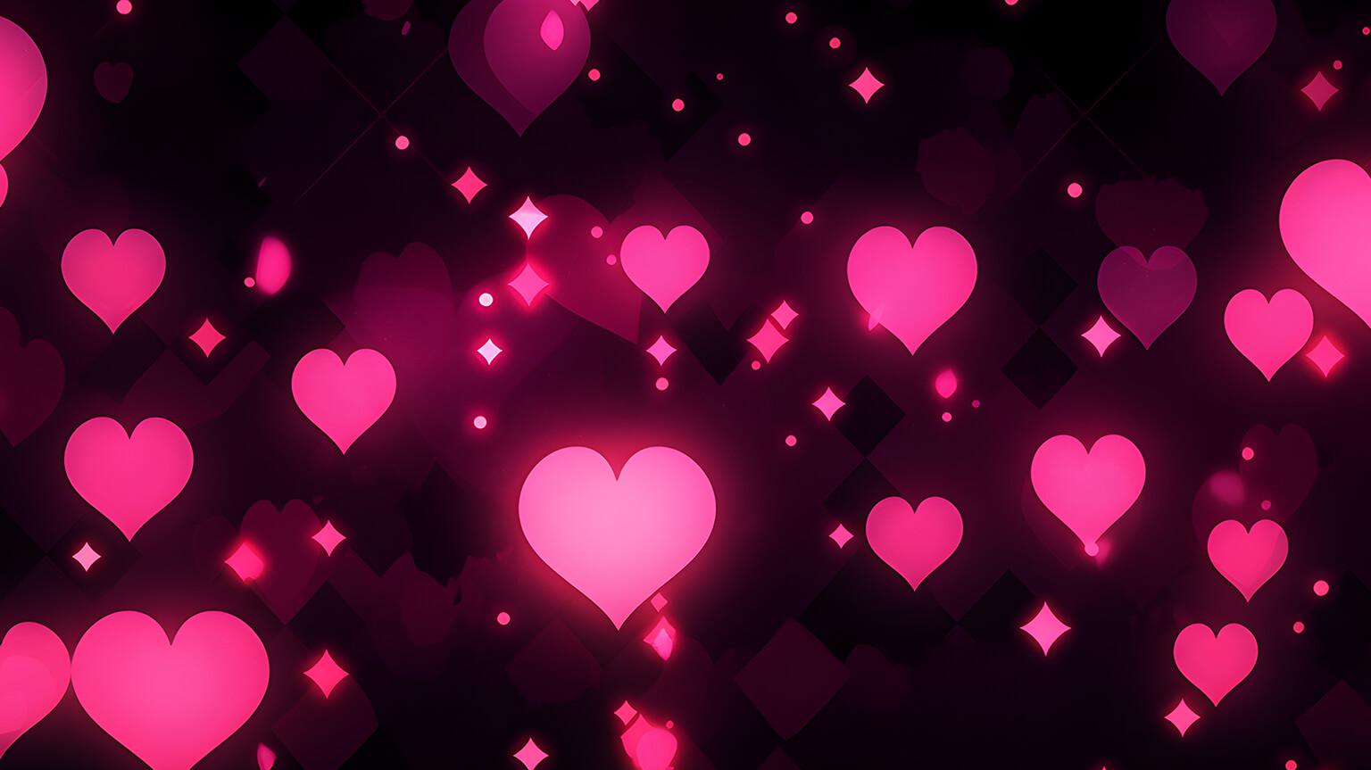 Pink Hearts Pattern Desktop Wallpaper