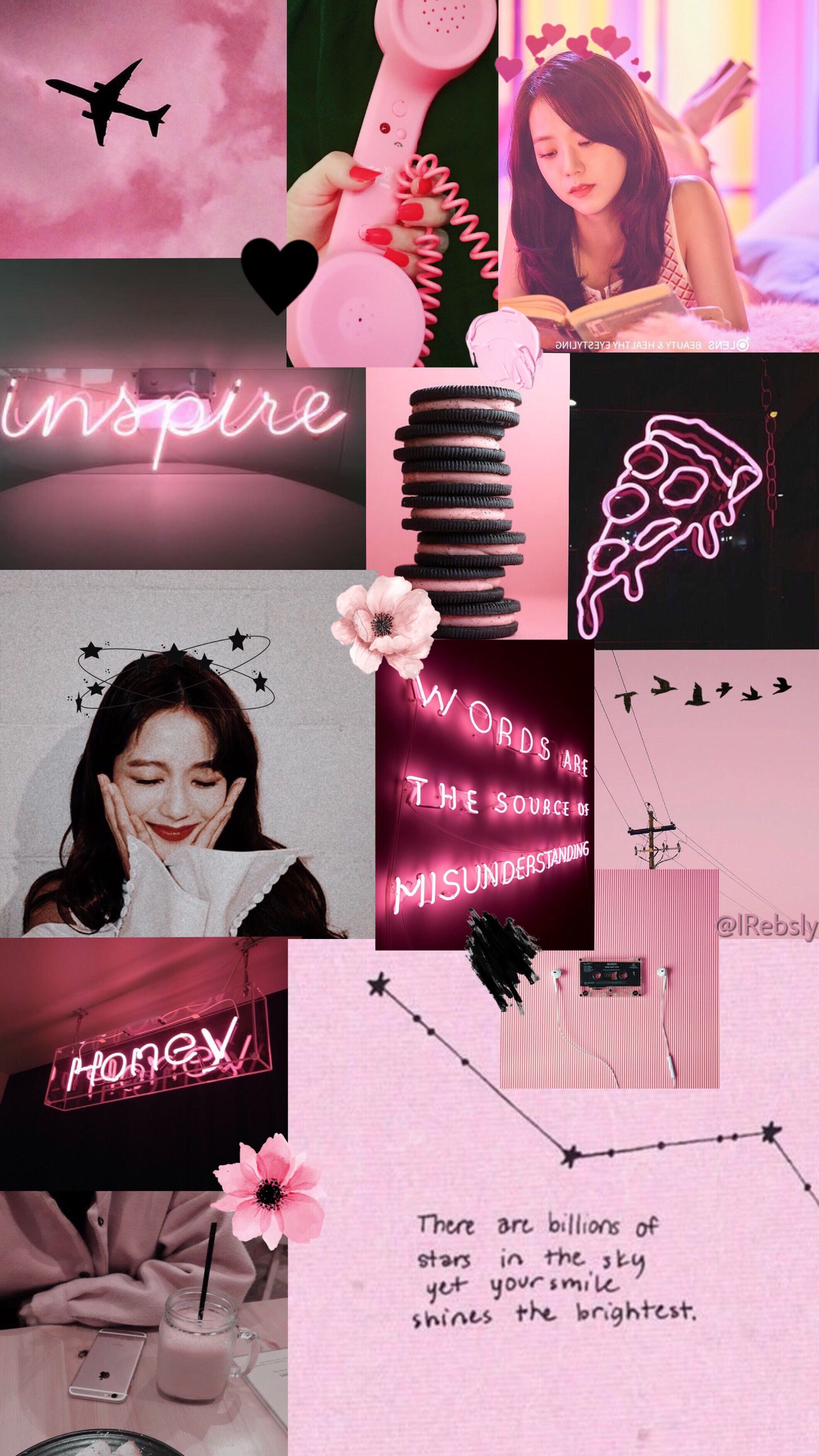 Aesthetic Wallpaper Black And Pink HD