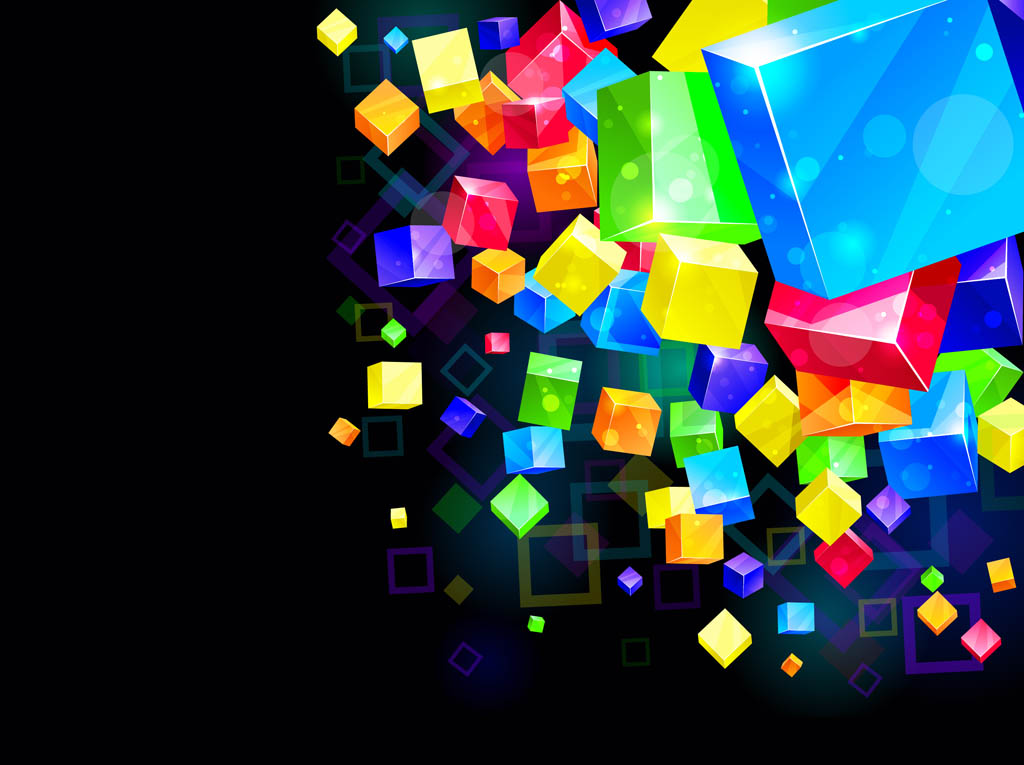 Colorful Cubes Background For Your