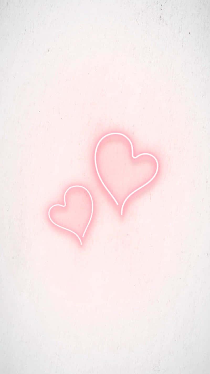Free download Download Simple Aesthetic Pink Neon Hearts Wallpaper ...