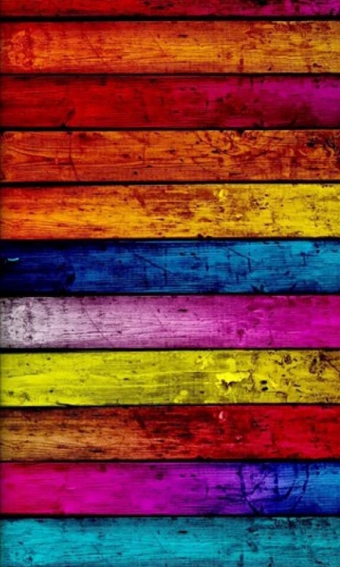 Cellphone Wallpaper Rainbow Painted Wood
