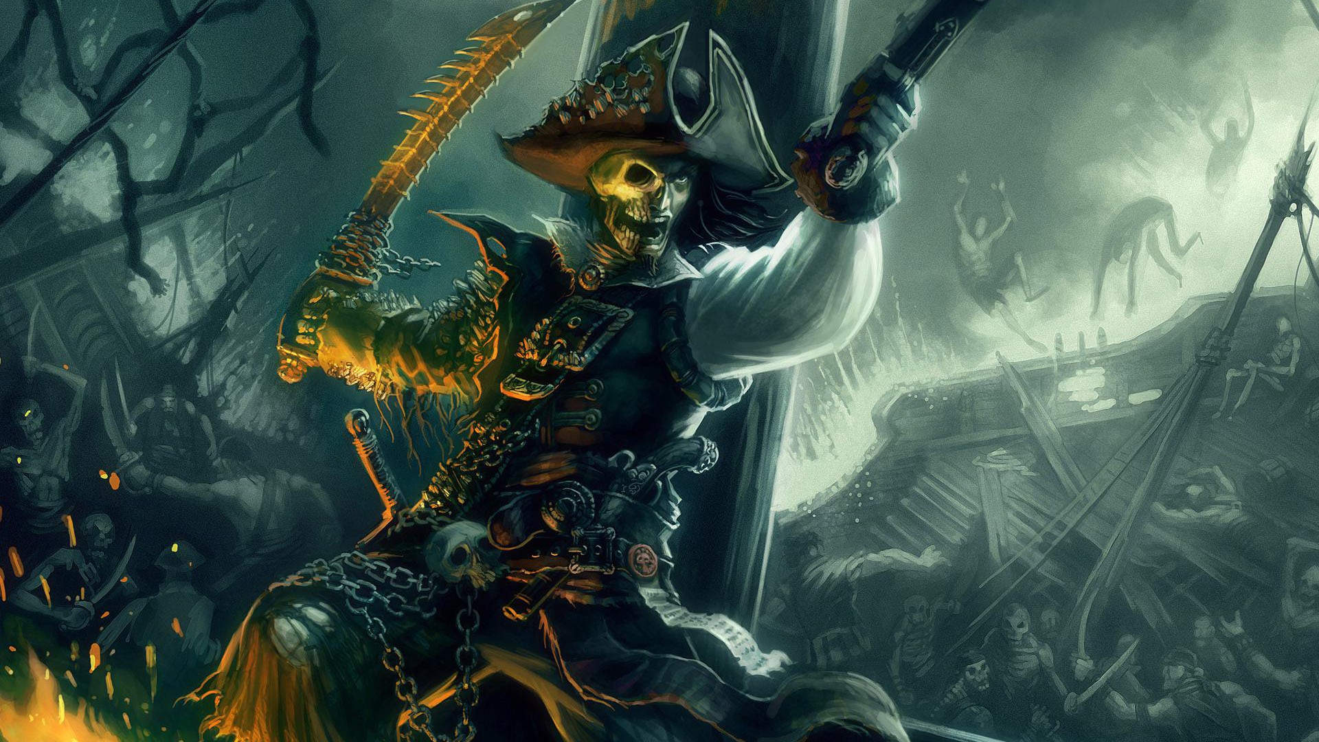 Fantasy Skull Pirate Wallpaper Full HD