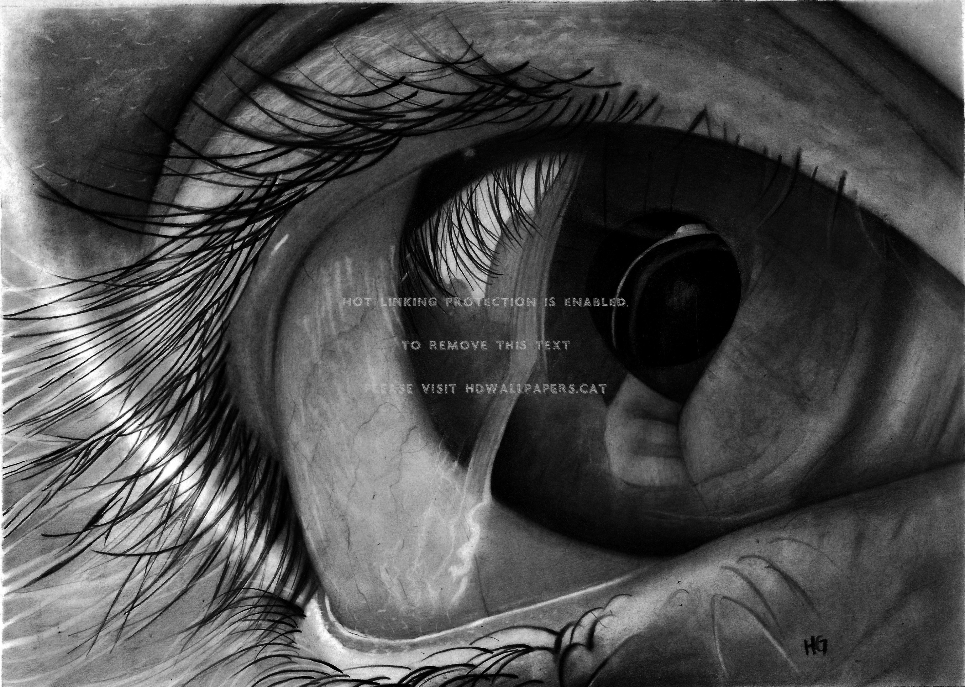Sad Eye Sketch Abstract Art Tears People HD