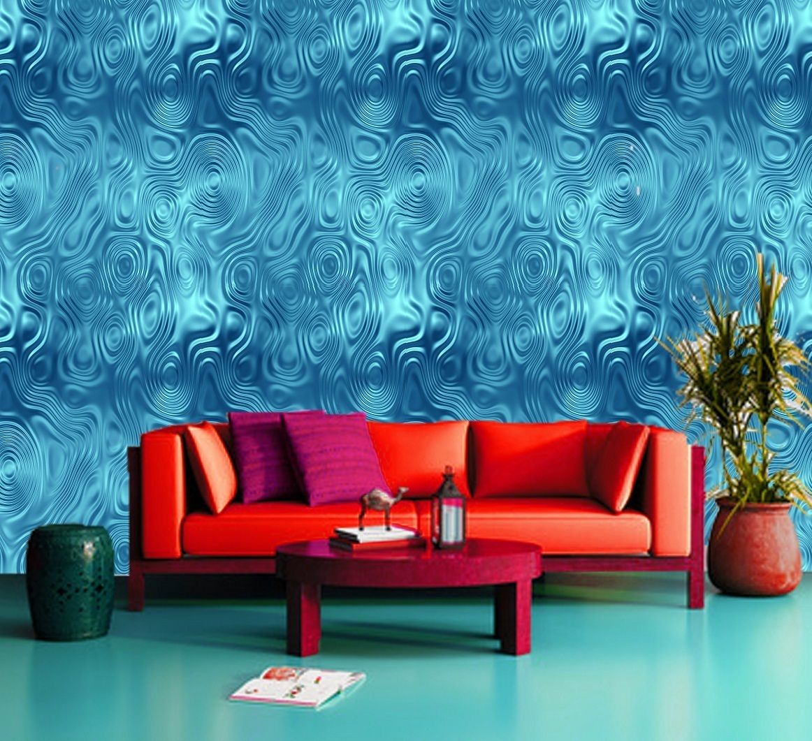 Beautyful Blue Art Water Climax 3d Effect Decorating Wallpaper Mural