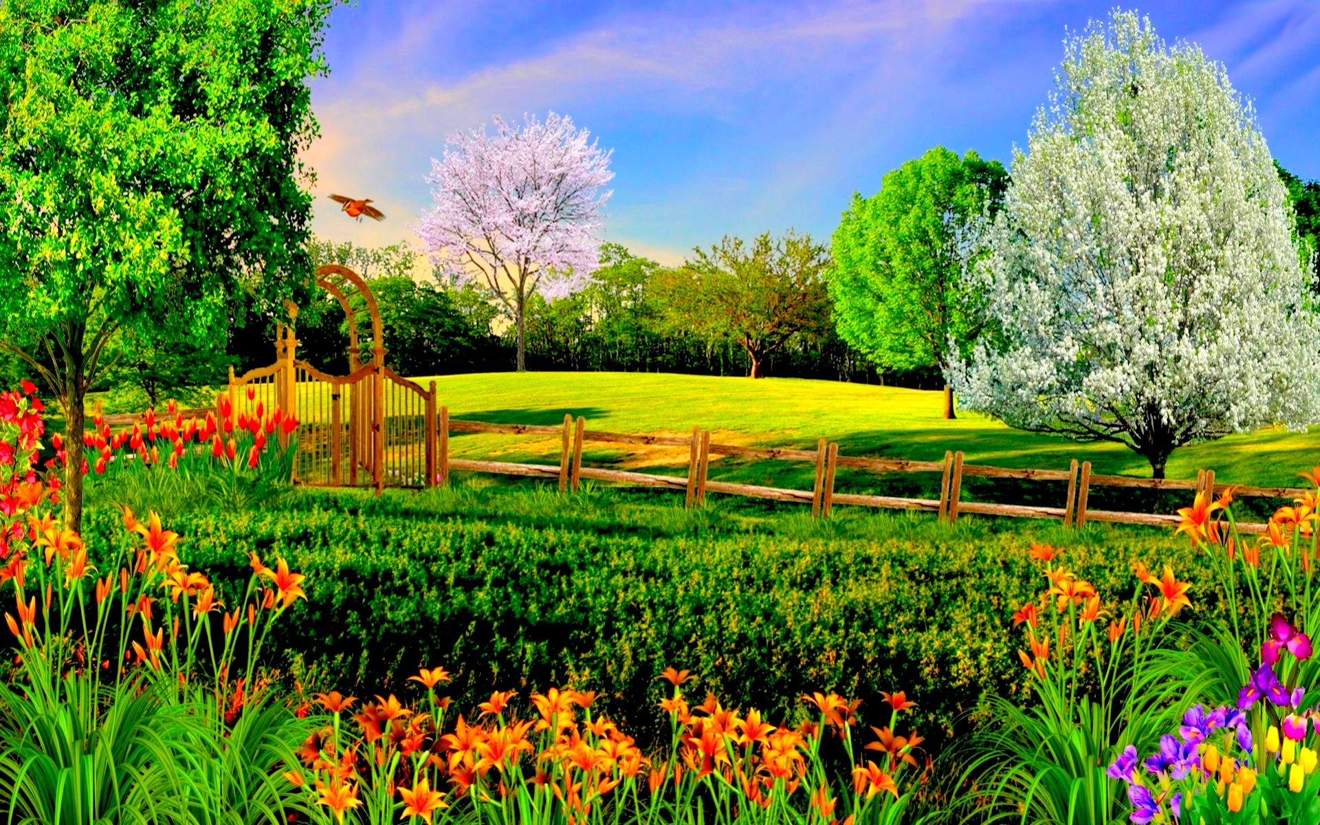 Spring Garden Wallpaper HD Wallpaper NewHD New