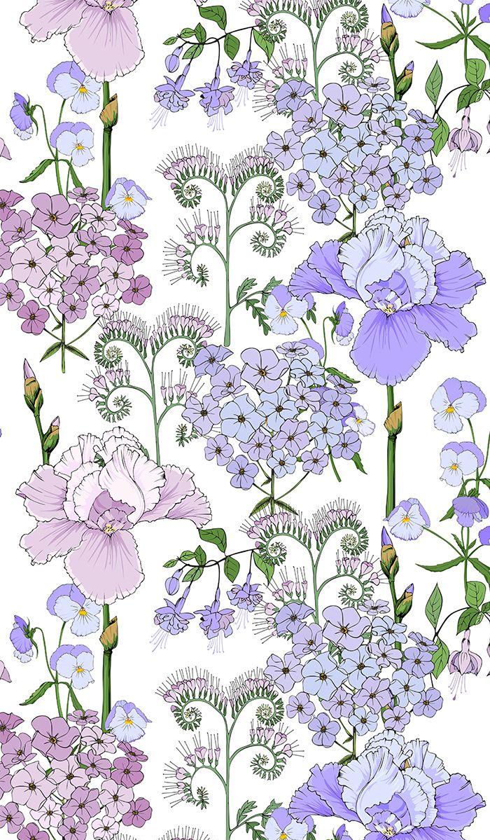 Floral Pattern Pink Lilac Flowers Vector Stock Royalty