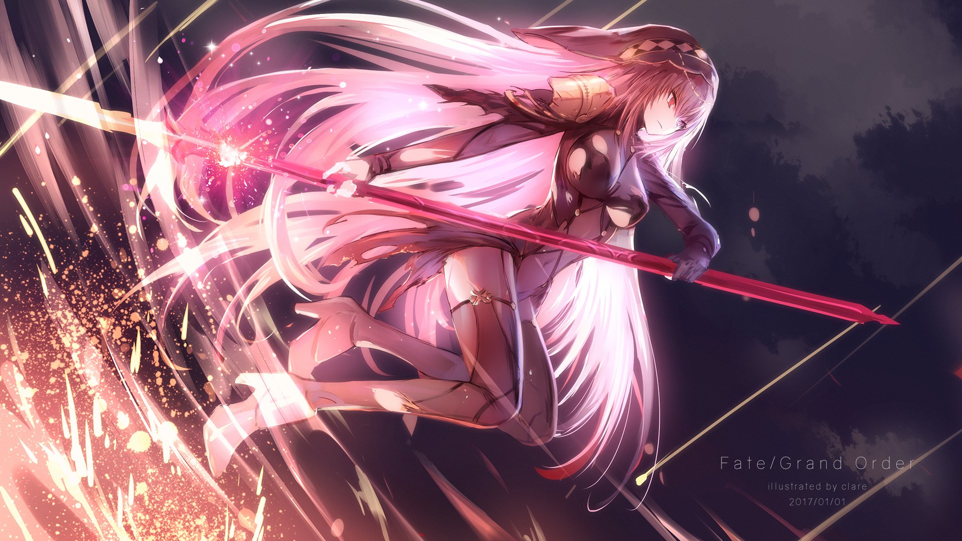 Scathach In Battle Wallpaper