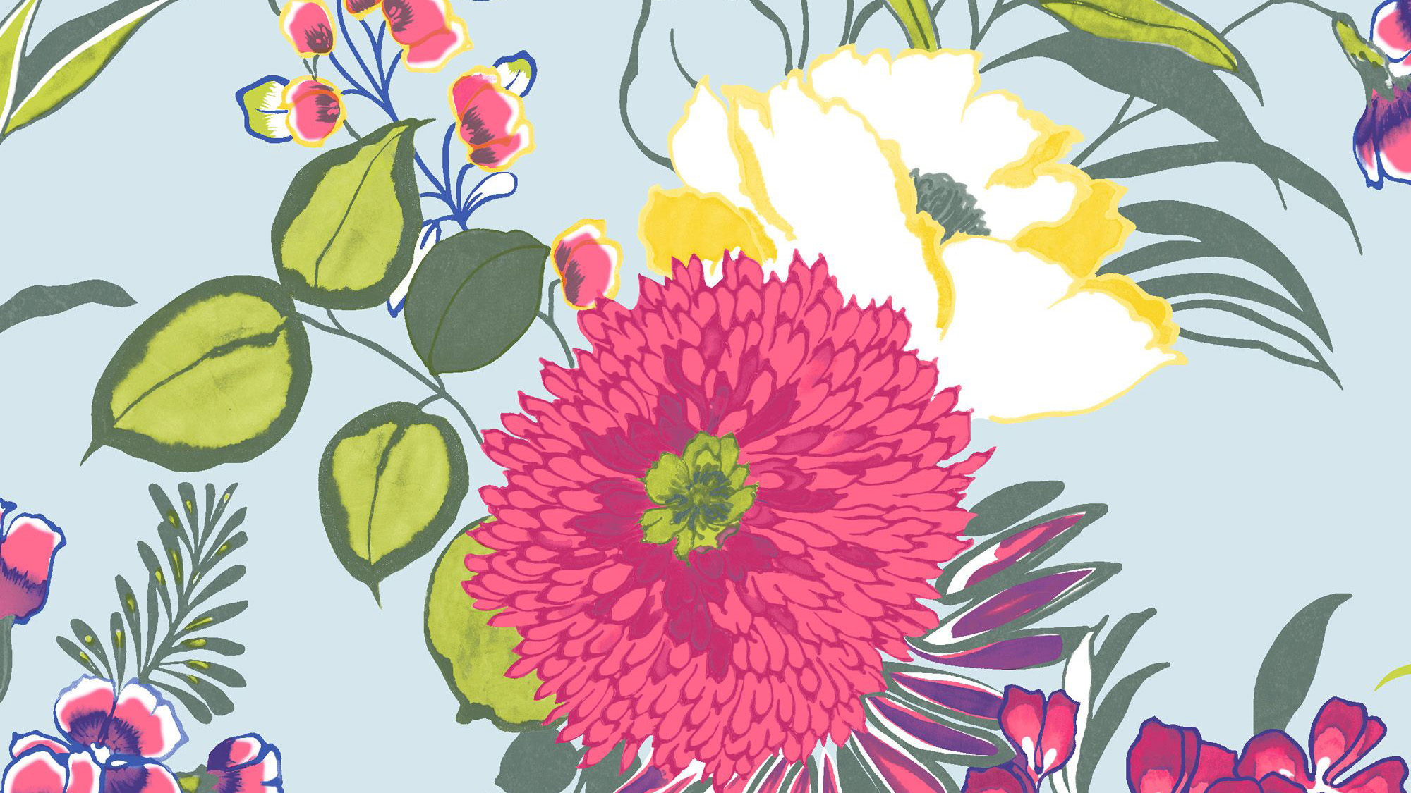 Bright Floral Wallpaper HD Wallpapercraft
